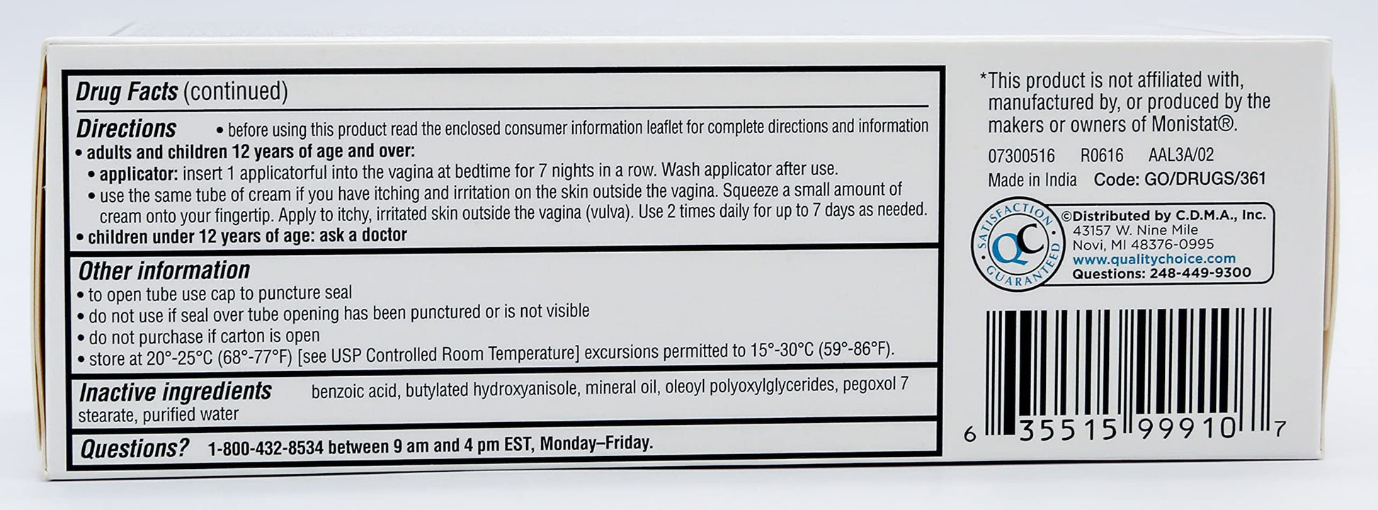 Quality Choice Miconazole Nitrate 2% 7 Day Vaginal Antifungal Cream, 1.59 Ounces (45g) Quality Choice buy supplements canada