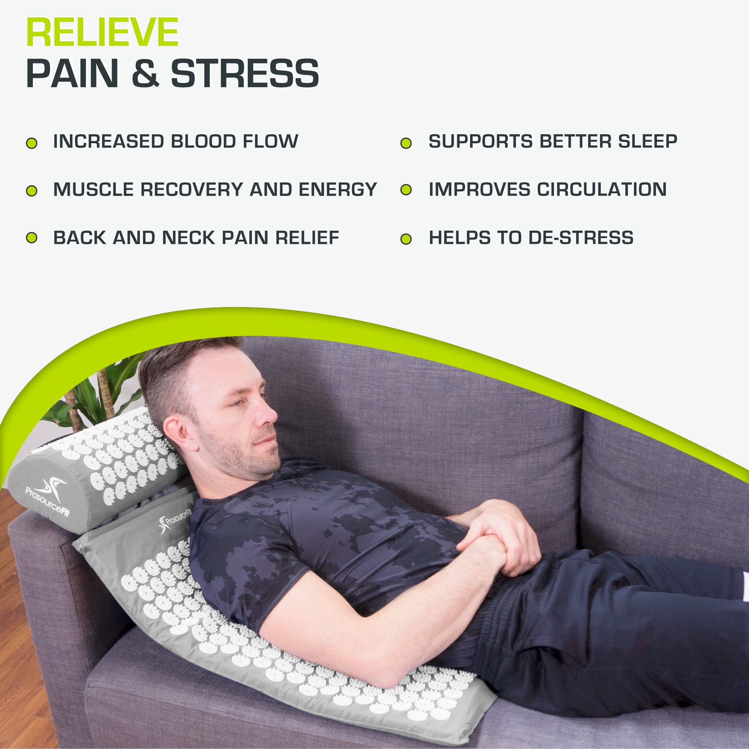 ProsourceFit Acupressure Mat and Pillow Set for Back/Neck Pain Relief and Muscle Relaxation ProsourceFit buy supplements canada