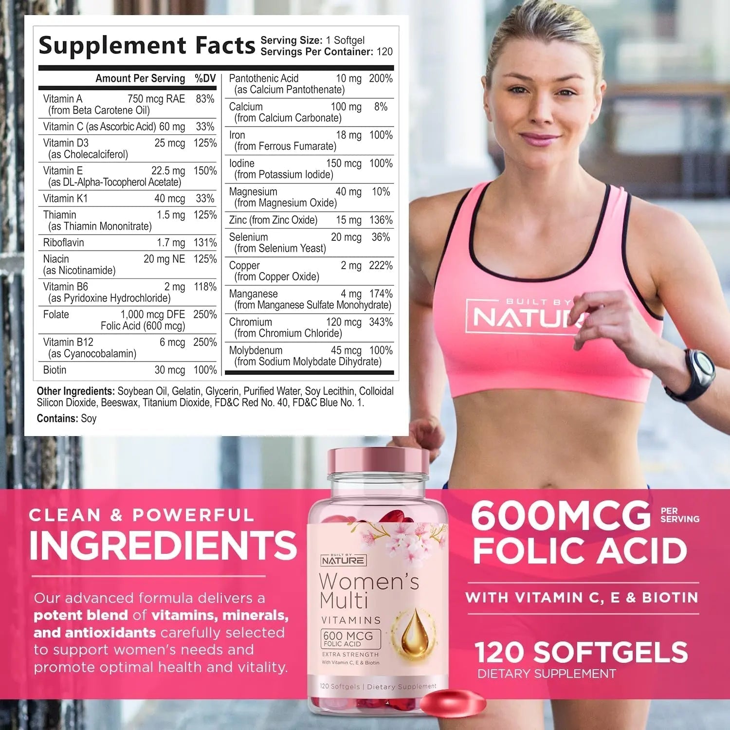 Built by Nature Vitamins for Women – Women's Complete Daily Multivitamin Supplement with A, B, C, D, E, Iron, Calcium, Magnesium and Multi Minerals Built by Nature buy supplements canada