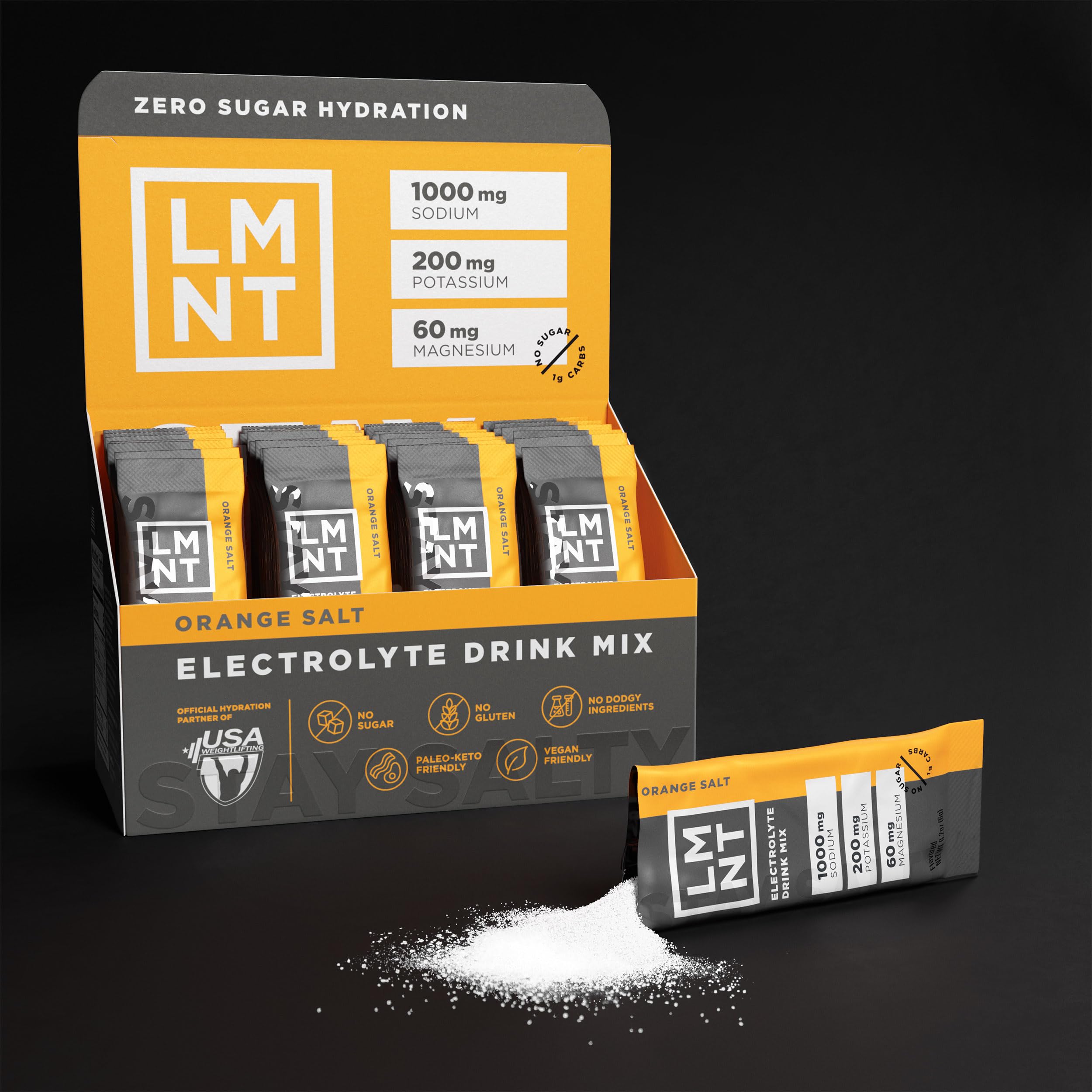 LMNT Zero Sugar Electrolytes - Orange Salt | Drink Mix | 30-Count Drink LMNT buy supplements canada