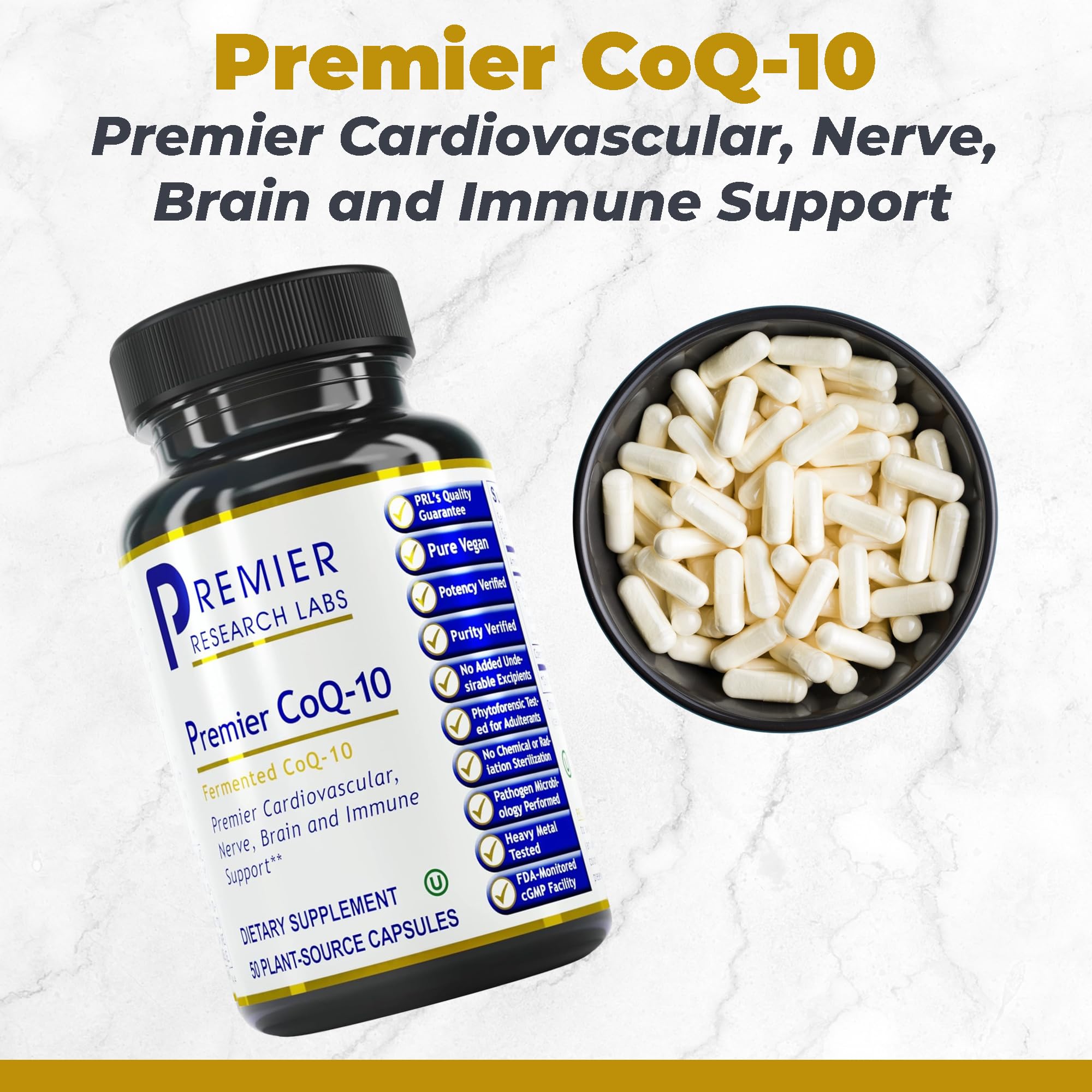 Premier Research Labs CoQ10 - Coenzyme Q10, Co Q 10 Supplement, 100mg Capsules, Ubiquinol Co Enzyme Q-10 with Red Algae & MCT Oil - 60 Vegetarian Capsules Premier Research Labs buy supplements canada