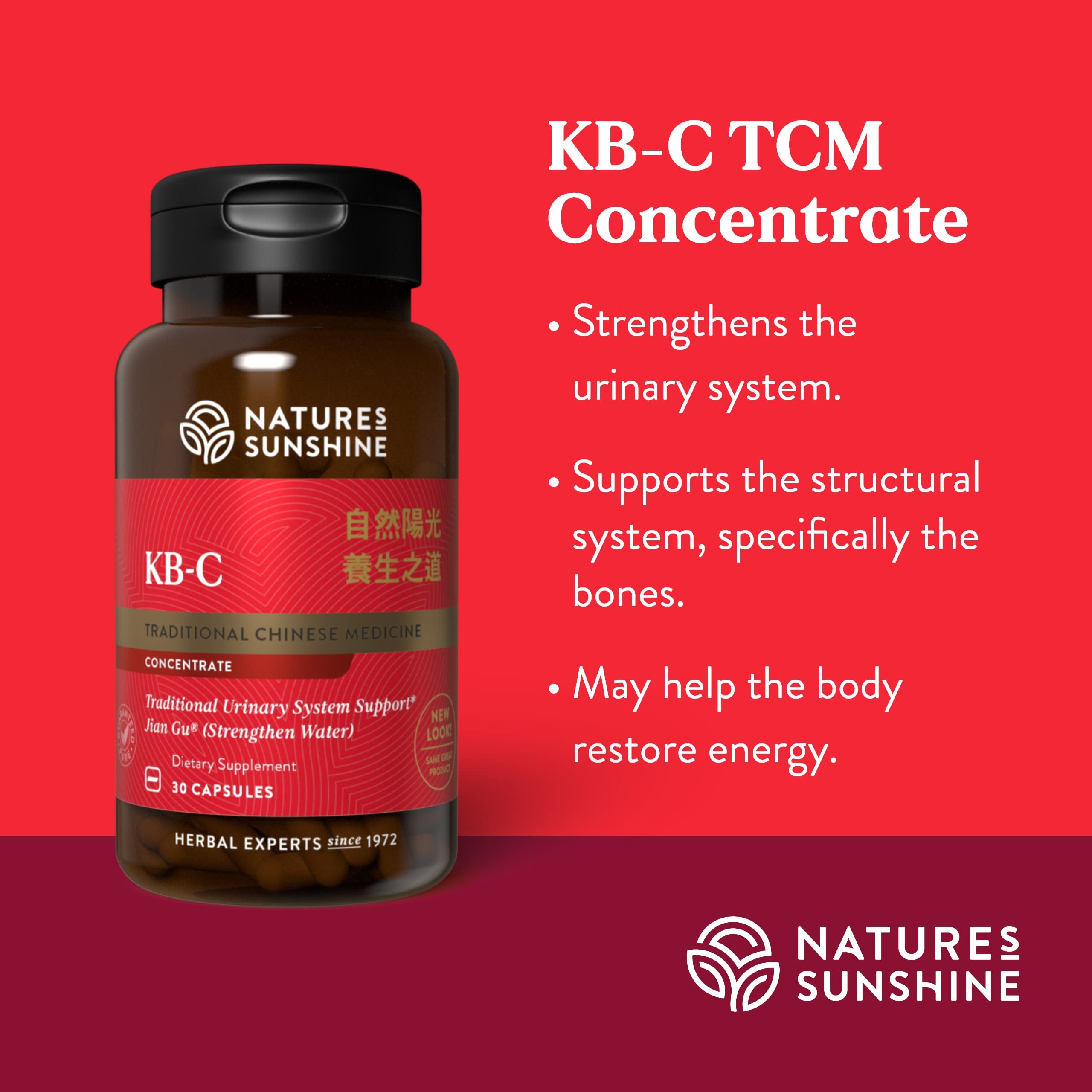 Nature's Sunshine KB-C, Chinese TCM Concentrate, 30 Capsules | Strengthens the Urinary System, Supports the Structural System, and May Help the Body Restore Energy Nature's Sunshine buy supplements canada