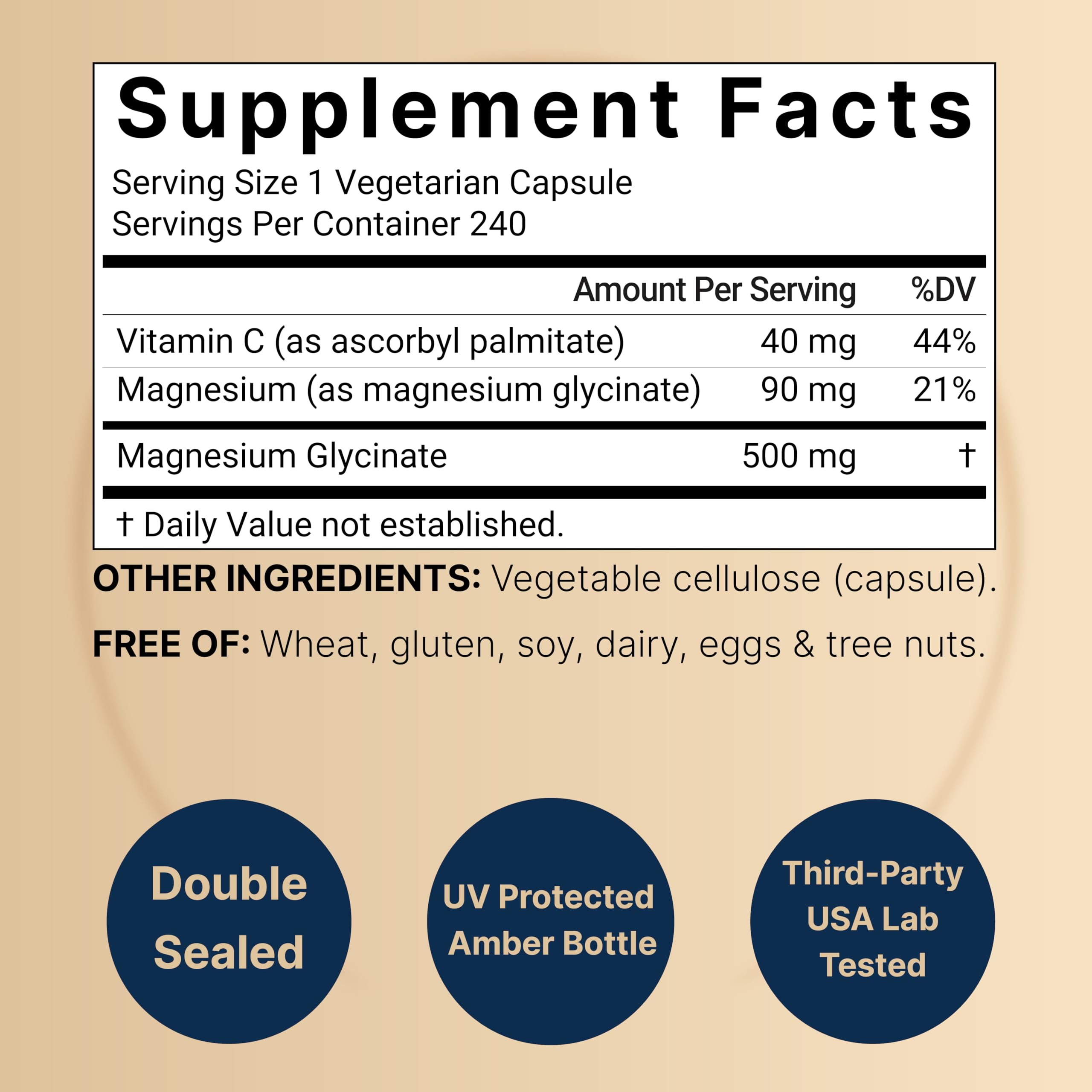 Naturebell Pure Magnesium Glycinate 500mg, 240 Veggie Capsules | 100% Chelated & Purified – 3rd Party Tested, Vegan Friendly, Non-GMO, Filler Free NatureBell buy supplements canada