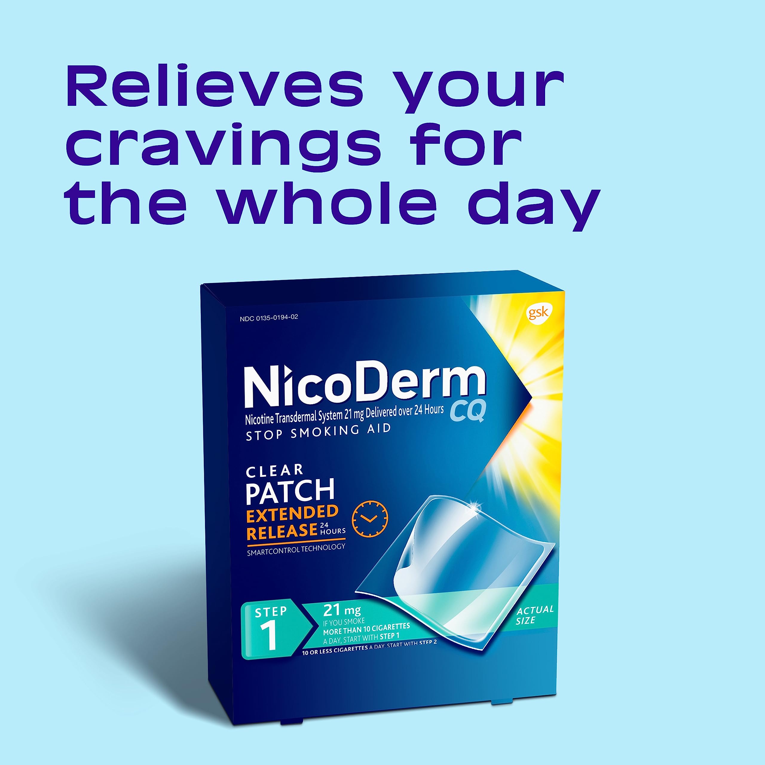 NicoDerm CQ Step 1 Nicotine Patches to Quit Smoking, 21mg, Stop Smoking NicoDerm buy supplements canada