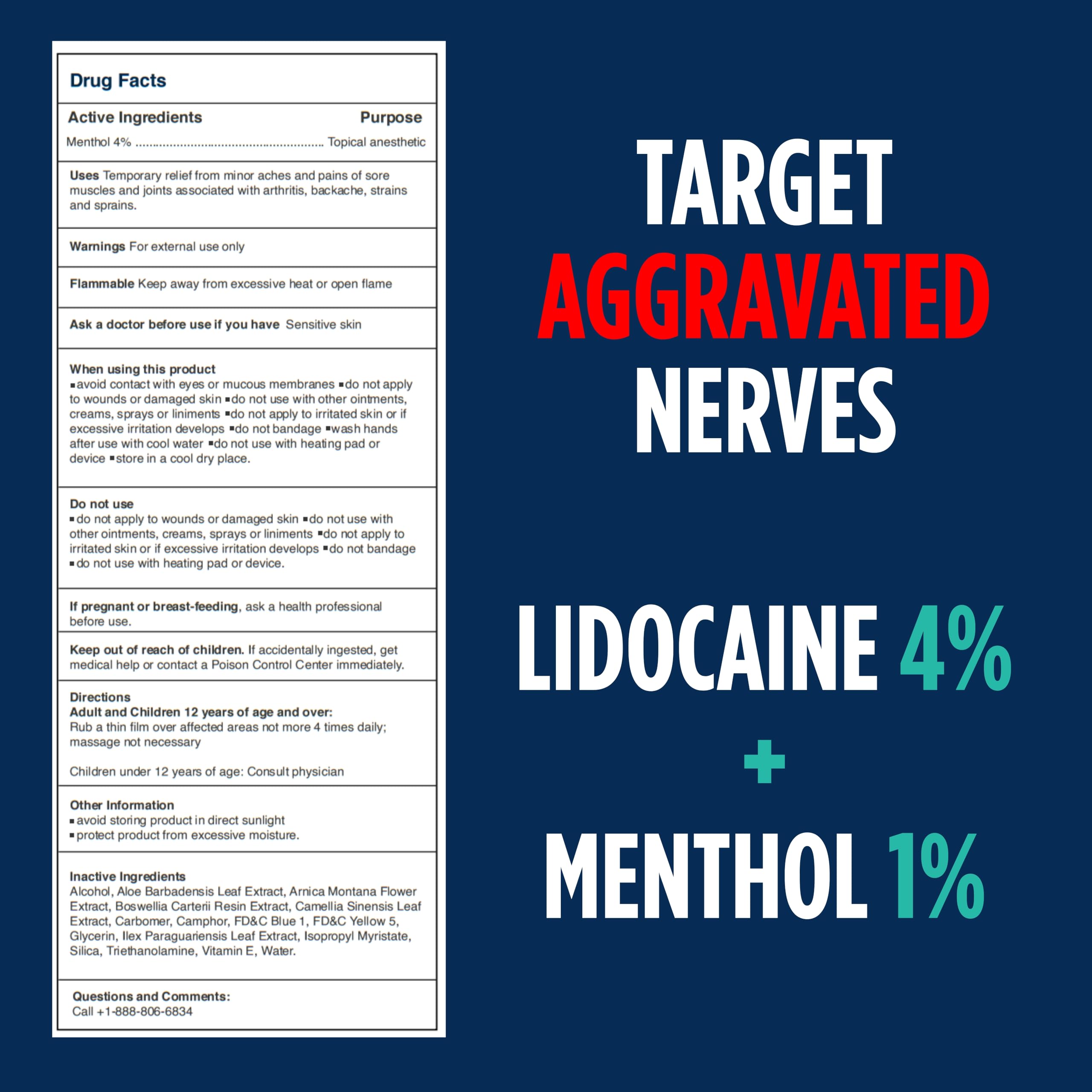 NOVEHA Lidocaine Roll-On Gel 4% | Maximum Strength Temporary Topical Pain Relief for Minor Muscle & Joint Aches | Cooling Formula with Menthol & Arnica | Non-Greasy, Quick-Drying | 2.5 fl oz NOVEHA buy supplements canada