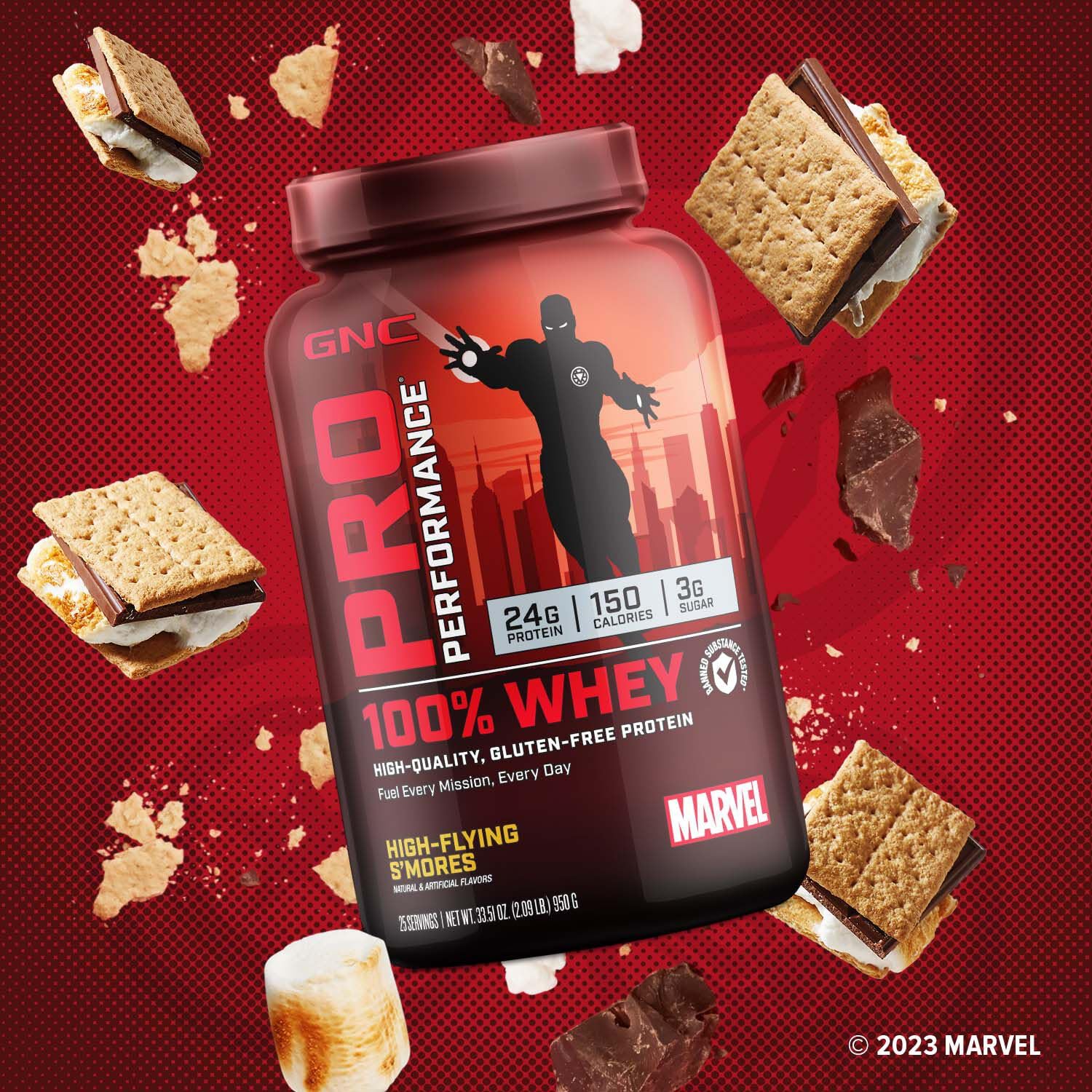 GNC Pro Performance 100% Whey - Marvel: High-Flying S'Mores - 25 Servings GNC buy supplements canada