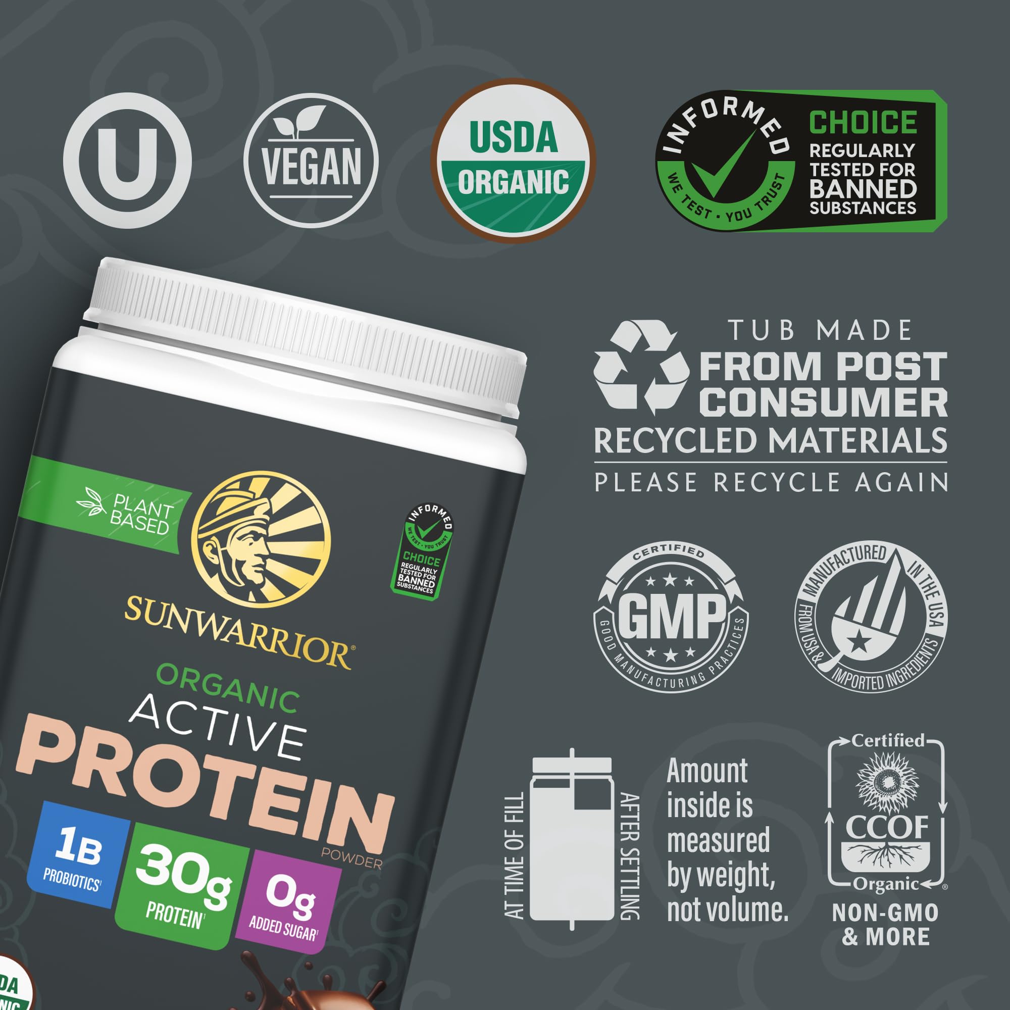 Sunwarrior Organic Plant Based Protein Powder | Vegan Organic Protein Powder with BCAA Amino Acids Plus Recovery Minerals & Botanicals | Non-GMO Soy Dairy & Gluten Free Sunwarrior buy supplements canada