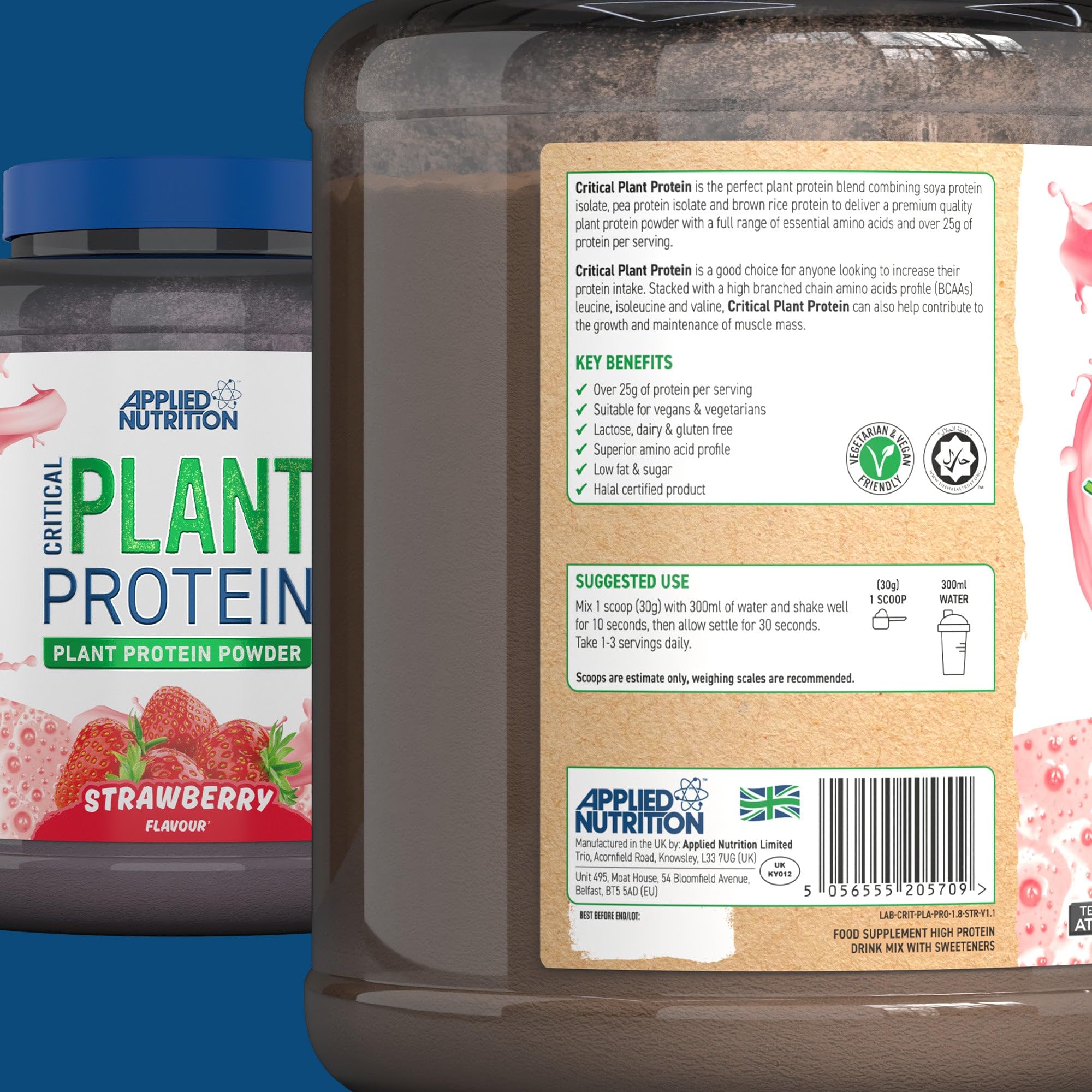 Applied Nutrition Plant Protein Powder – Critical Plant Vegan Protein Shake with SOYA Applied Nutrition buy supplements canada