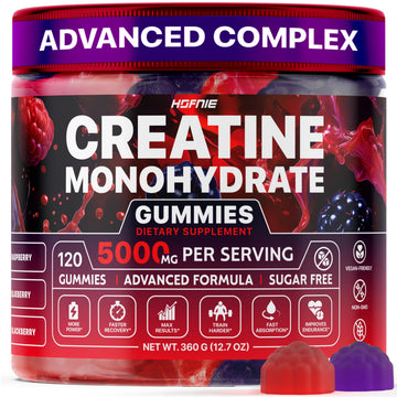 Hofnie Creatine Monohydrate Gummies 5000 mg – Vegan, Sugar-Free Pre Workout Creatine for Men & Women – Raspberry & BlackBerry Flavored Chewable Creatine Monohydrate, 120 Gummies (30-Day Supply) Hofnie buy supplements canada