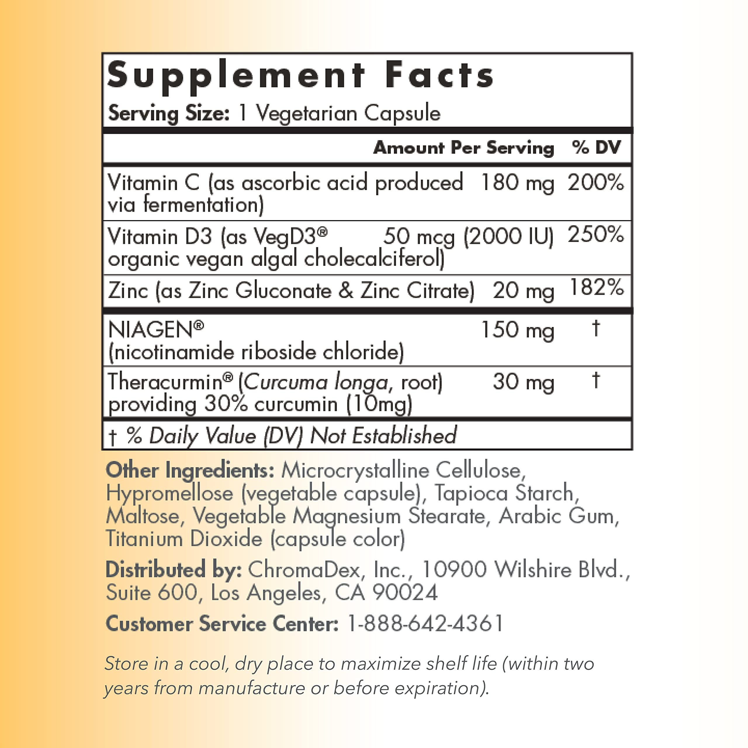TRU NIAGEN Immune Support Supplement - Daily Defense, Vitamin C from Fermentation, Vegan Vitamin D3 2000 IU, Zinc, Plus Theracurmin (Curcumin) + Multi Award-Winning NAD Boosting Niagen 150mg 60ct TRU NIAGEN buy supplements canada