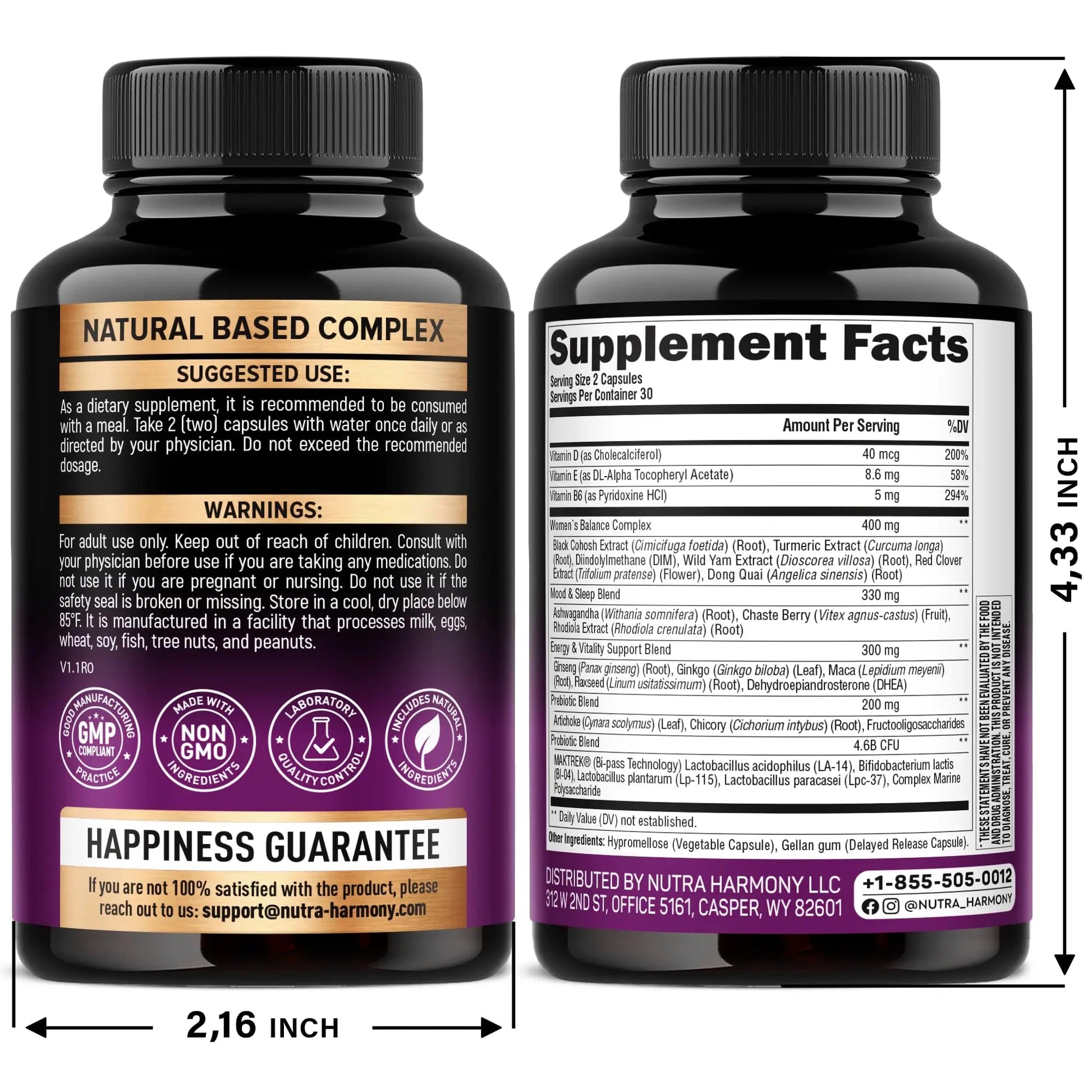 NUTRAHARMONY D-Mannose with Cranberry & Menopause Capsules NUTRAHARMONY buy supplements canada