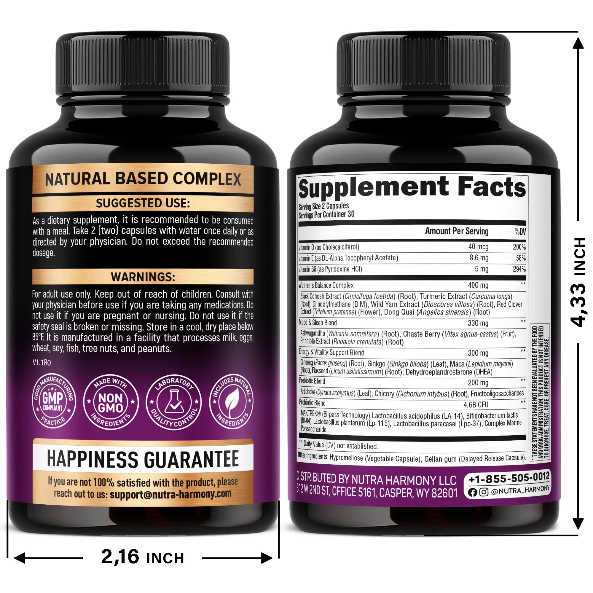 NUTRAHARMONY D-Mannose with Cranberry & Menopause Capsules NUTRAHARMONY buy supplements canada