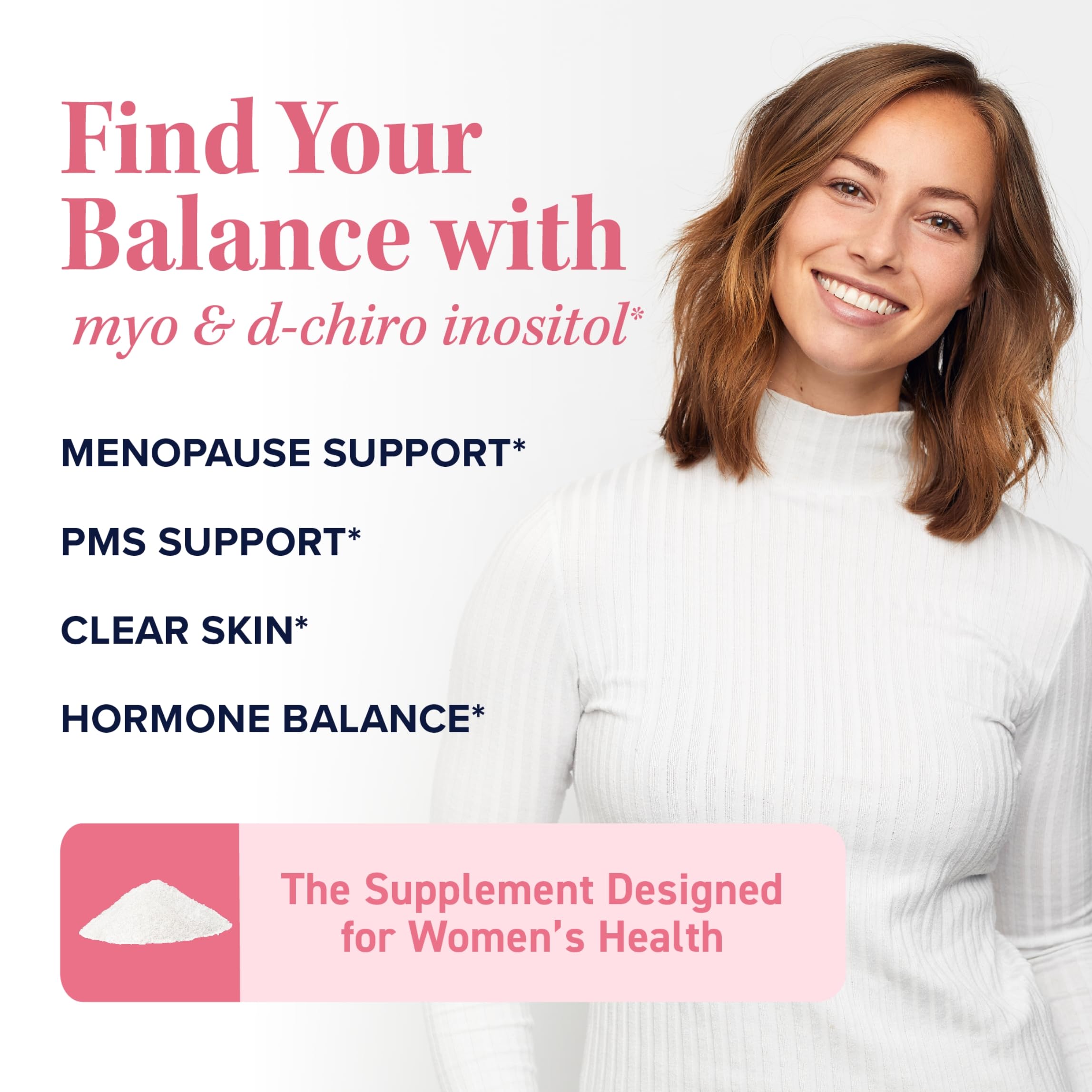 Myo-Inositol & D-Chiro Inositol Powder | Hormone Balance for Women | Ideal 40:1 Ratio | Myo 2000mg, D Chiro 50mg | Regulate Menstrual Cycle and Support Ovarian Health | 30 Servings, 2.17 oz. SMNutrition buy supplements canada