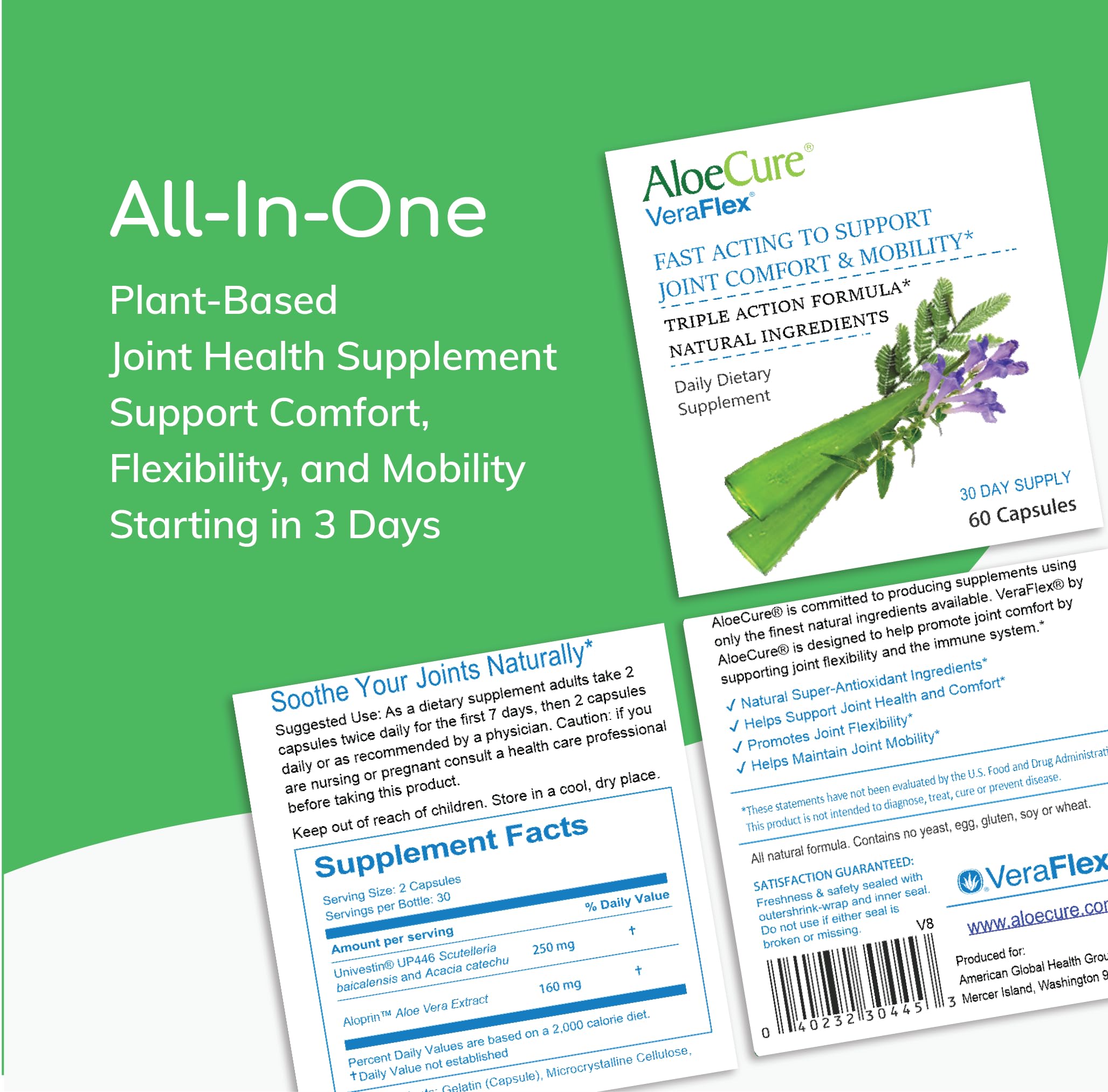 AloeCure VeraFlex Natural Joint Support Supplement with USDA Organic Aloe Vera AloeCure buy supplements canada