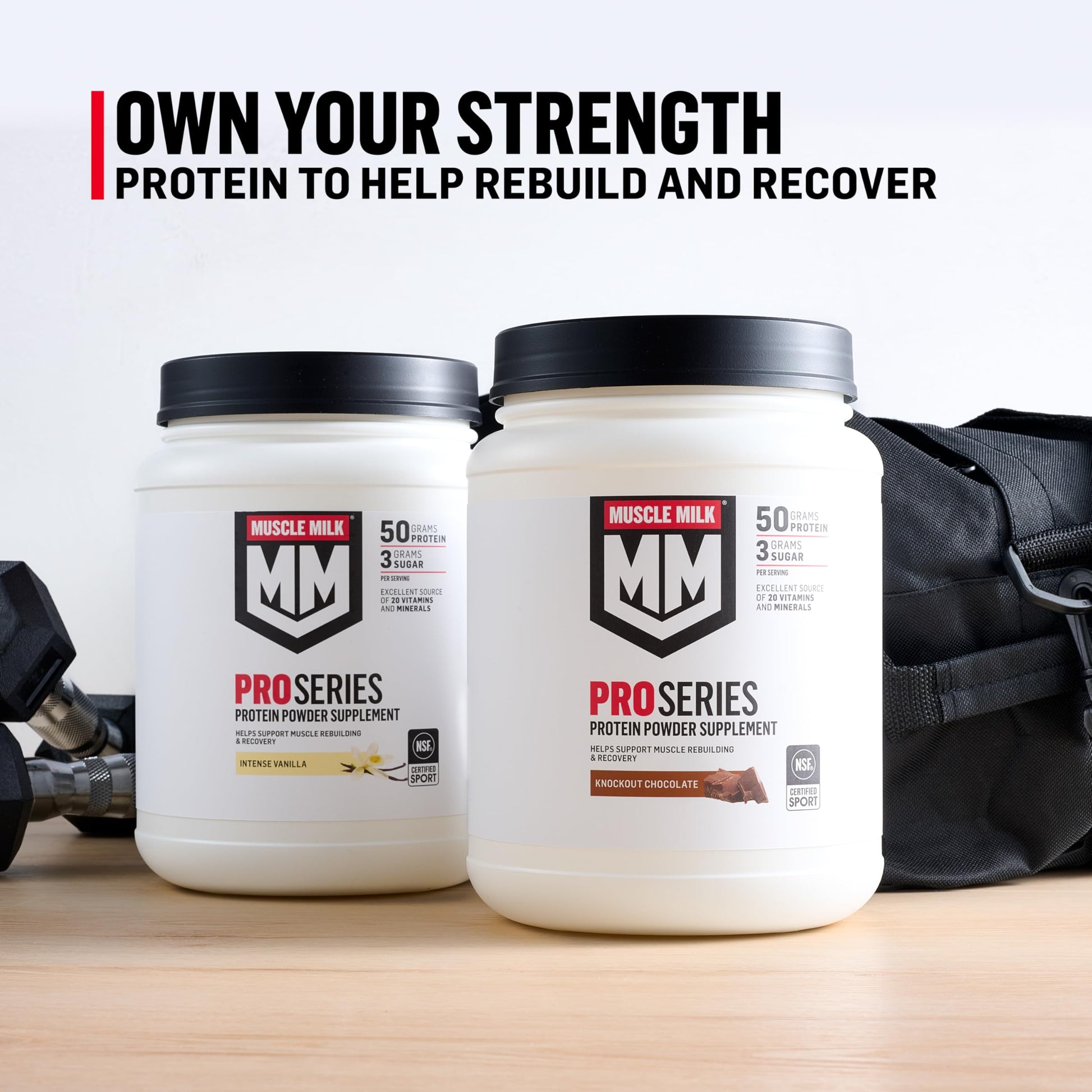 Muscle Milk Pro Series Protein Powder Supplement, Slammin' Strawberry, 2 Pound, 11 Servings, 50g Protein, 3g Sugar, 20 Vitamins & Minerals, NSF Certified for Sport, Packaging May Vary Muscle Milk buy supplements canada