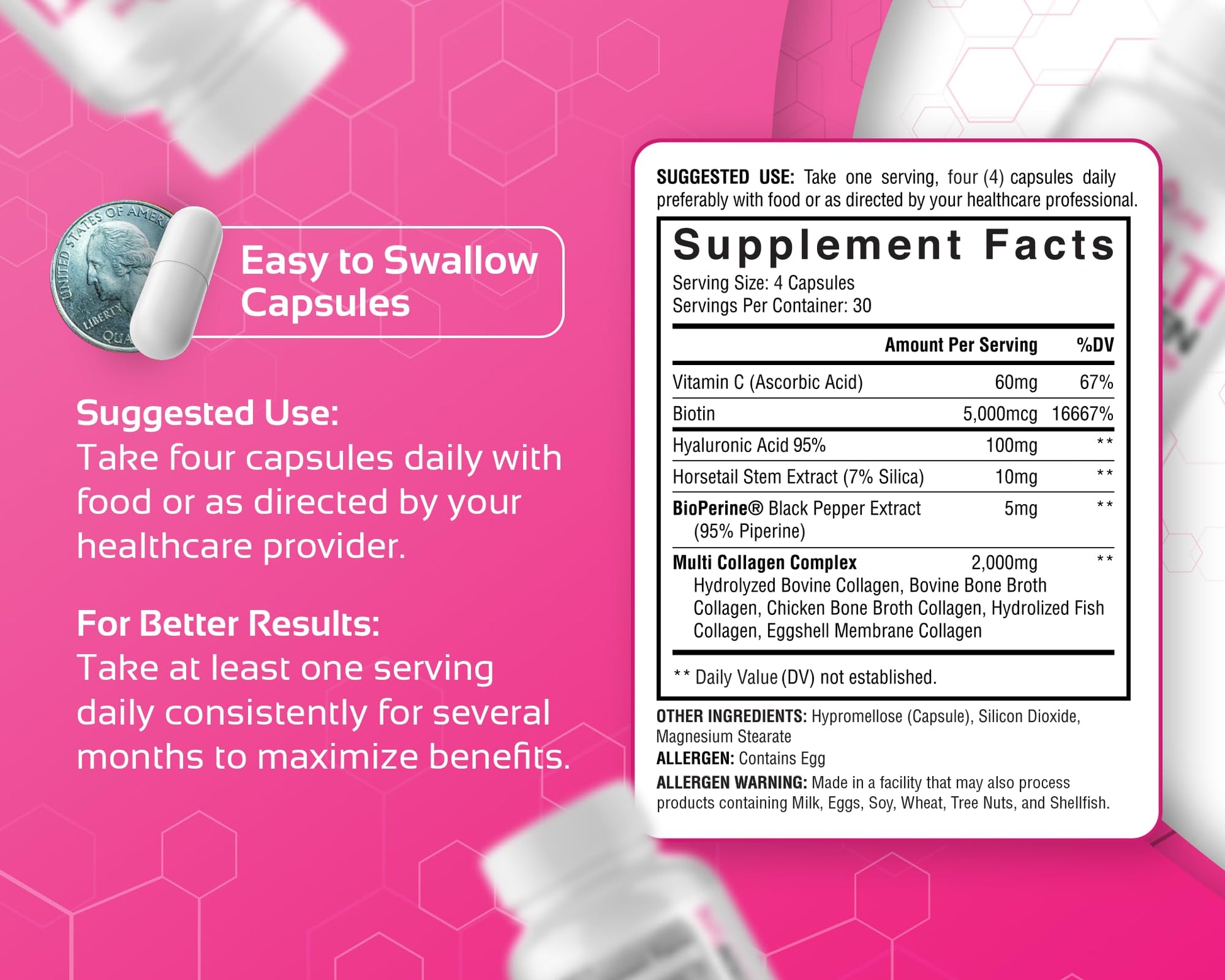 CogniTune Multi Collagen Peptides for Women with Biotin, Hyaluronic Acid, Vitamin C - 5 Types I II III V X Colageno Hidrolizado - 2000mg Hair Skin Nails Joints Support - 120 Capsules CogniTune buy supplements canada
