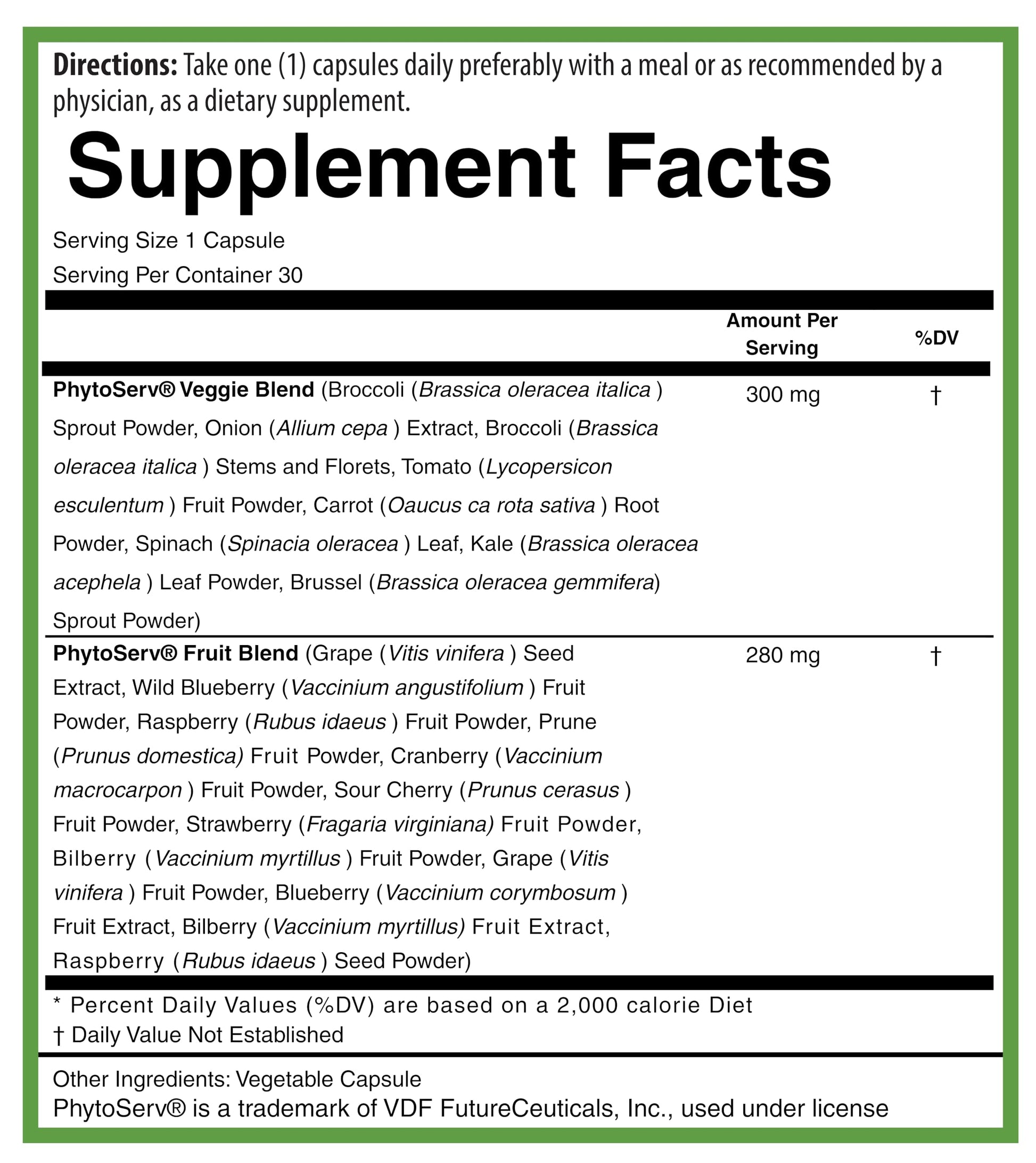 PURE® Greens & Reds Capsules - 30 Servings - 9 Daily Servings of Fruits & Vegetables in 1 Capsule - PhytoServ® Superfood Blend with Broccoli, Kale & Berries - Plant-Based Phytonutrient Shield PURE buy supplements canada