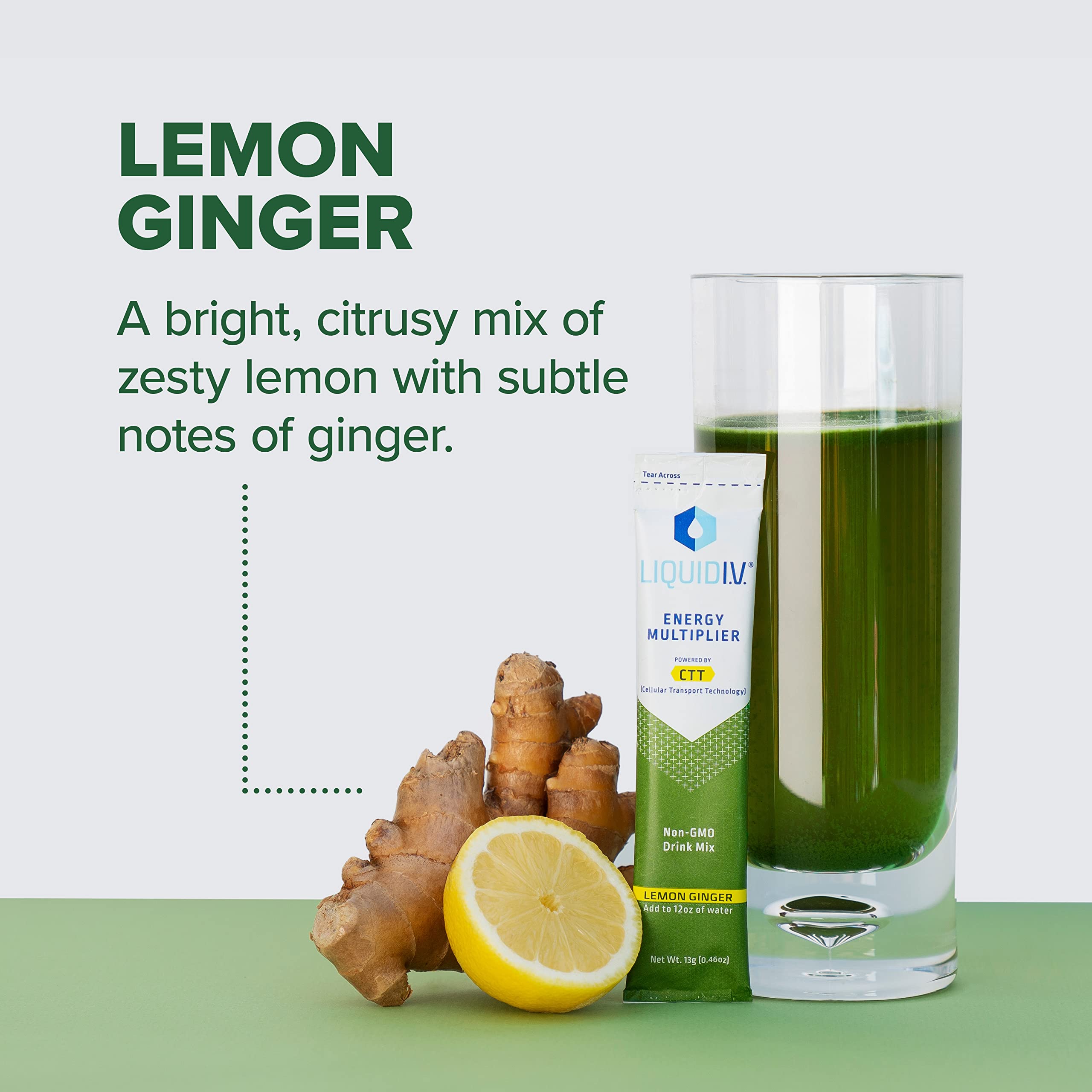 Liquid I.V. Hydration + Energy Multiplier - Lemon Ginger - Hydration Powder Packets Liquid I.V. buy supplements canada