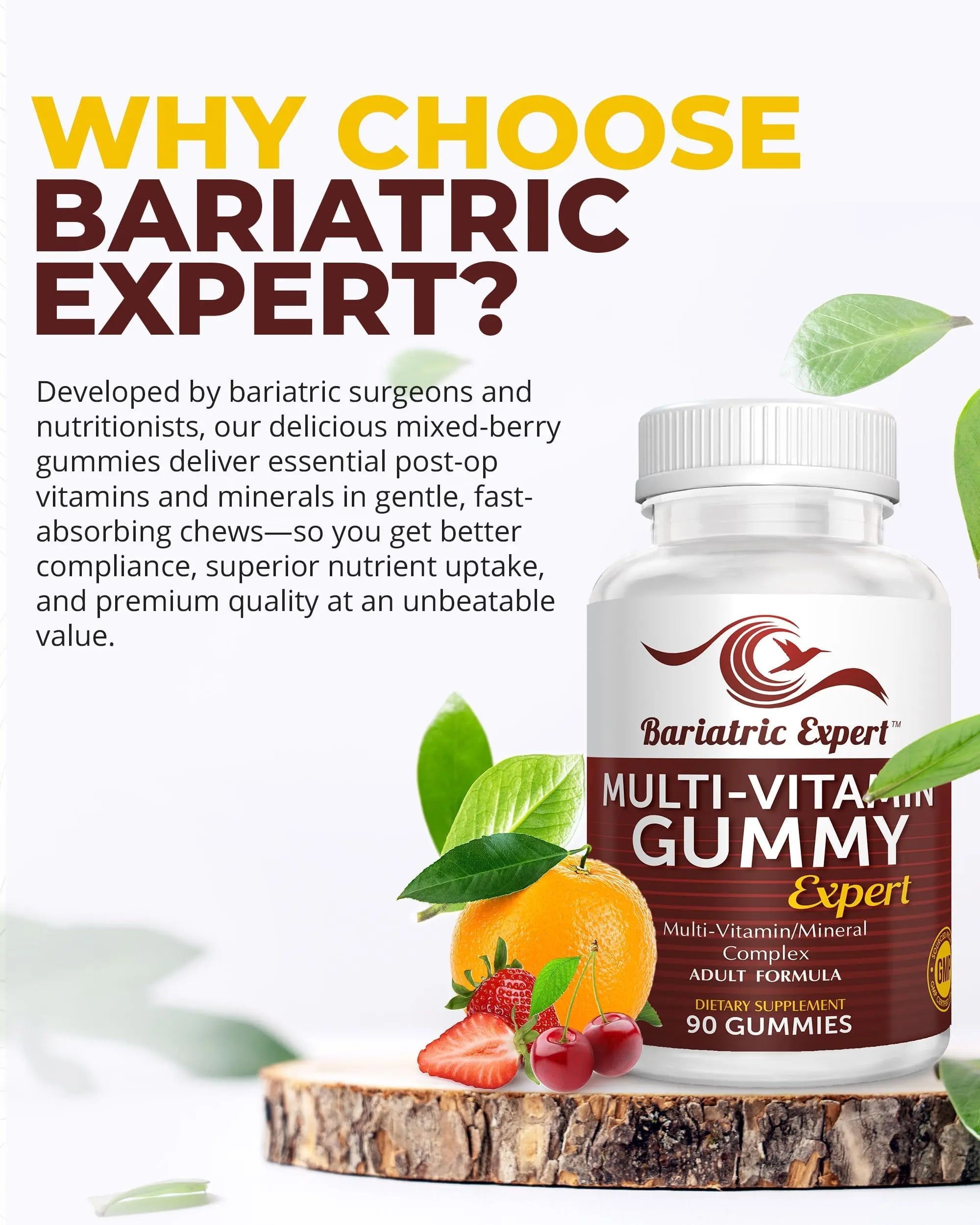 Bariatric Expert Multivitamin Gummies – Fast-Melting Dietary Supplement for Adults Post-Gastric Sleeve and Bypass, Nutritionist Recommended, 90 Count Bariatric Food Expert buy supplements canada