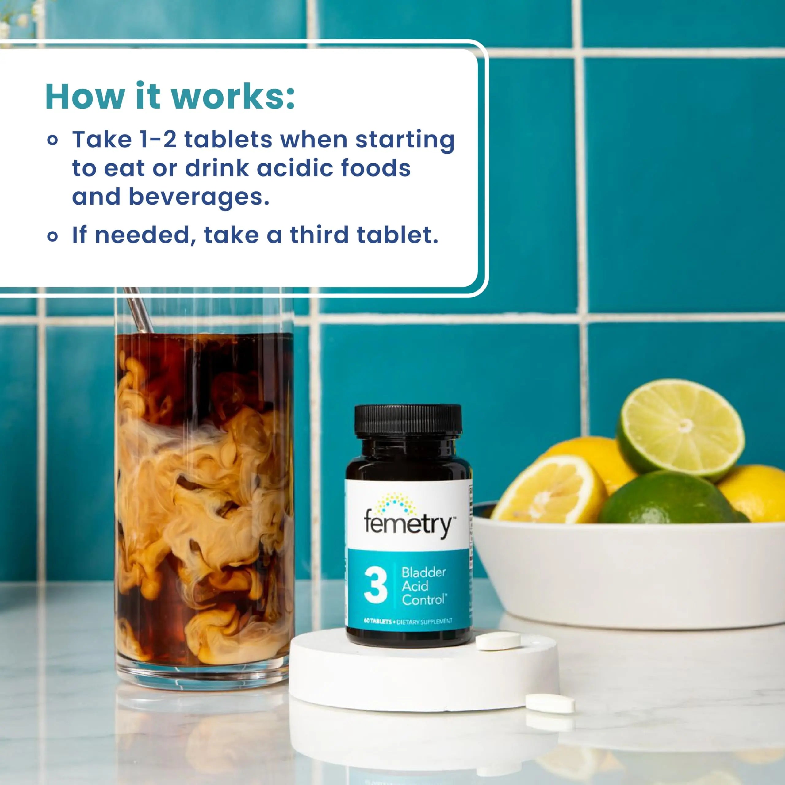 LifeSeasons Femetry Bladder Acid Control - Support for Interstitial Cystitis - Reduce Urine Acidity in The Bladder - Eases Flares Caused by Eating or Drinking Acidic Foods - 60 Tablets LifeSeasons buy supplements canada
