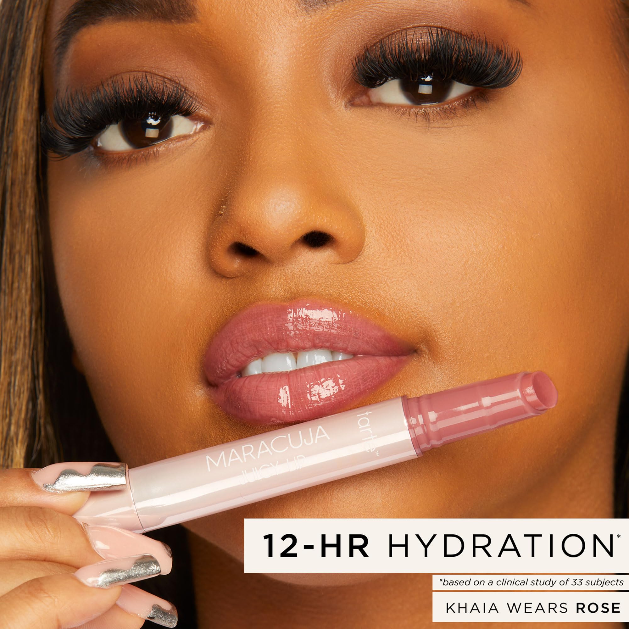 tarte maracuja juicy lip balm gloss – Viral Nourishing Lip Butter Color with High-Shine Hydration, Skincare Infused with Vitamin E, Vegan & Cruelty-Free, full size, Rose tarte buy supplements canada