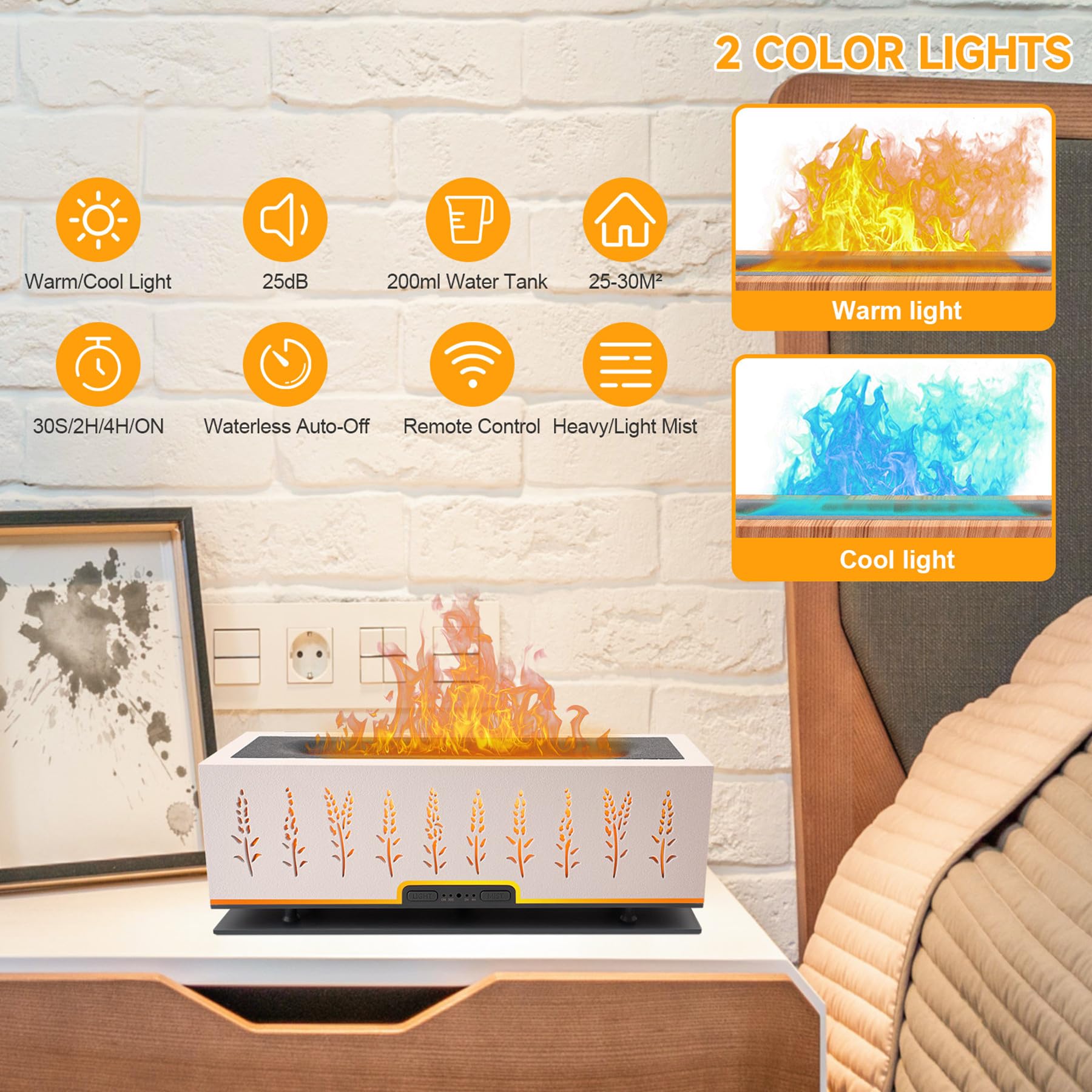 WENPHONE Flame Air Aroma Diffuser Humidifier, Essential Oil Diffuser, 200ml Aromatherapy Diffuser WENPHONE buy supplements canada