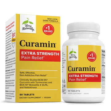 Terry Naturally Curamin Extra Strength - Curcumin & Boswellia for Healthy Circulation Support - Turmeric Supplement to Support Joints, Muscle Health & Endorphin Production - 90 Tablets Terry Naturally buy supplements canada