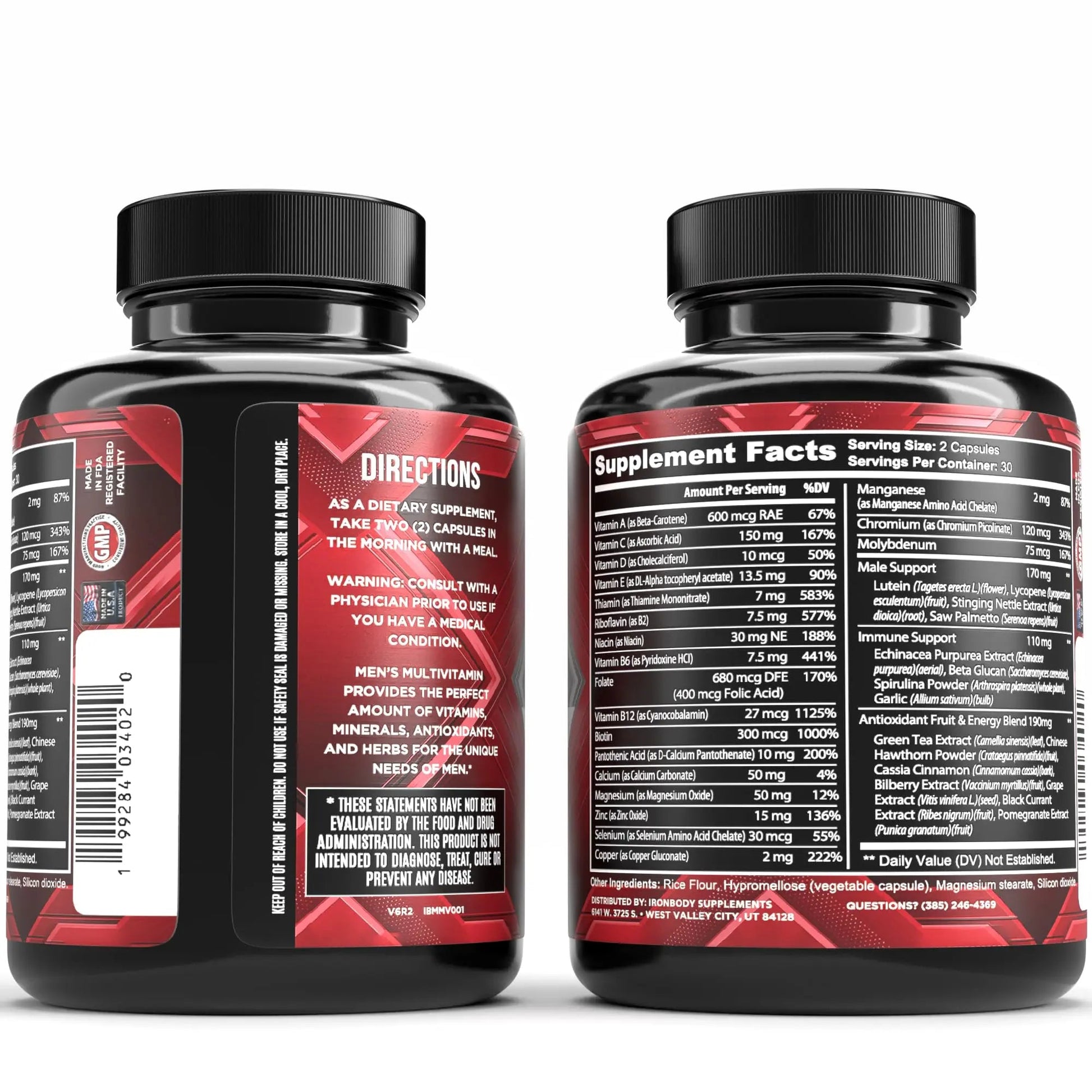 IronBody Supplements, Multivitamin for Men, Vitamins A, B, C, D, E, Zinc. Immune Support, Antioxidant Fruit and Energy Blend. 60 Capsules IronBody Supplements buy supplements canada