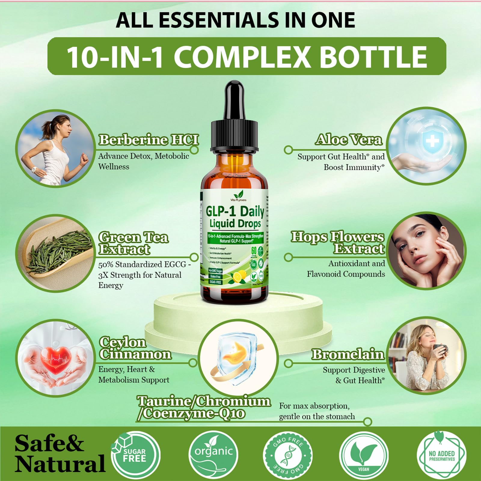 2 Pack Metabolic Support Liquid Drops, 10-in-1 Formula with Berberine, Ceylon Cinnamon, Prebiotic Fiber & Green Tea Extract | Digestive & Gut Health for Women & Men | Vegan, Non-GMO Vita PLynxera buy supplements canada