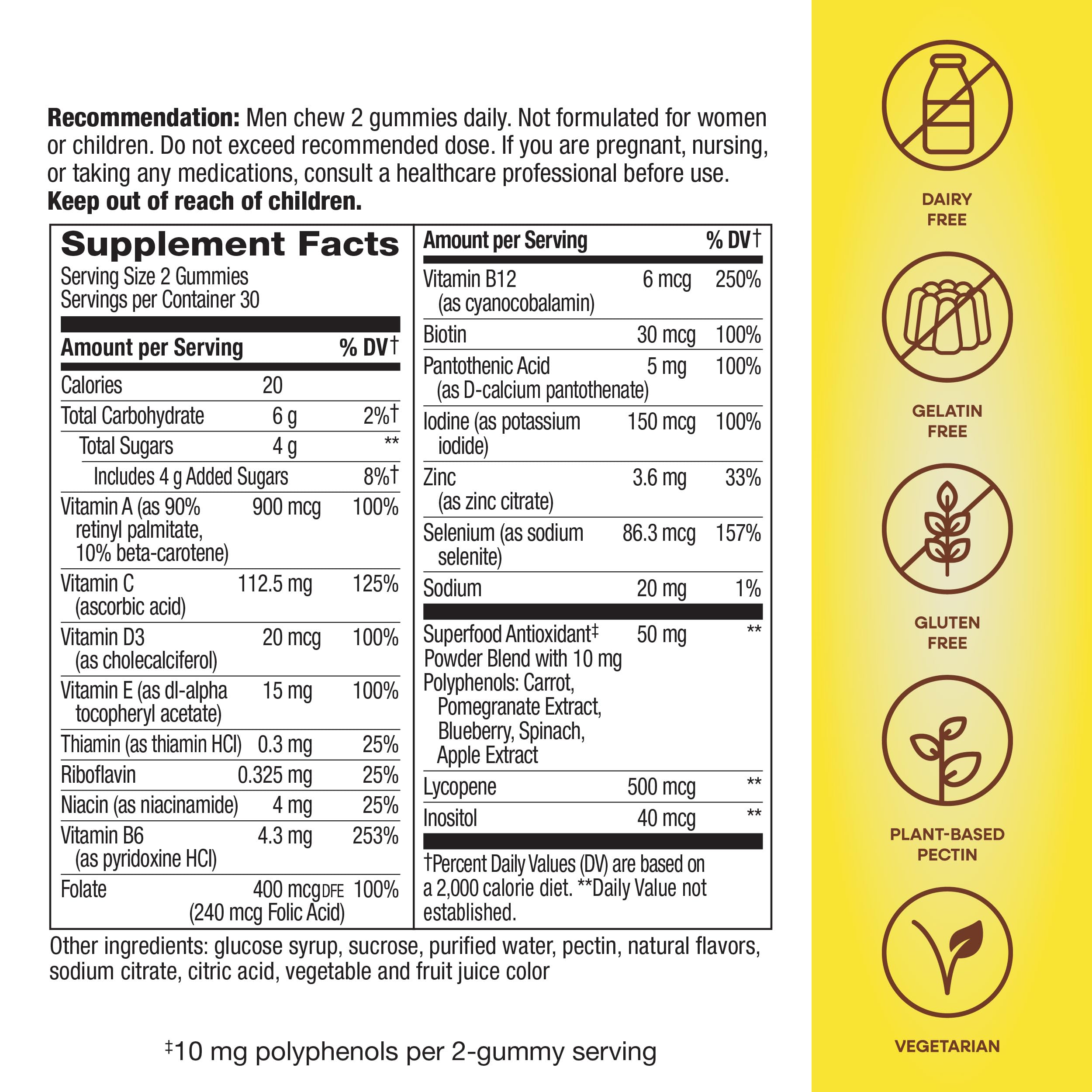 Nature's Way Alive! Men's Multivitamin Gummies, Supports Energy Metabolism*, Muscle Function*, Superfood Antioxidants(1) Nature's Way buy supplements canada