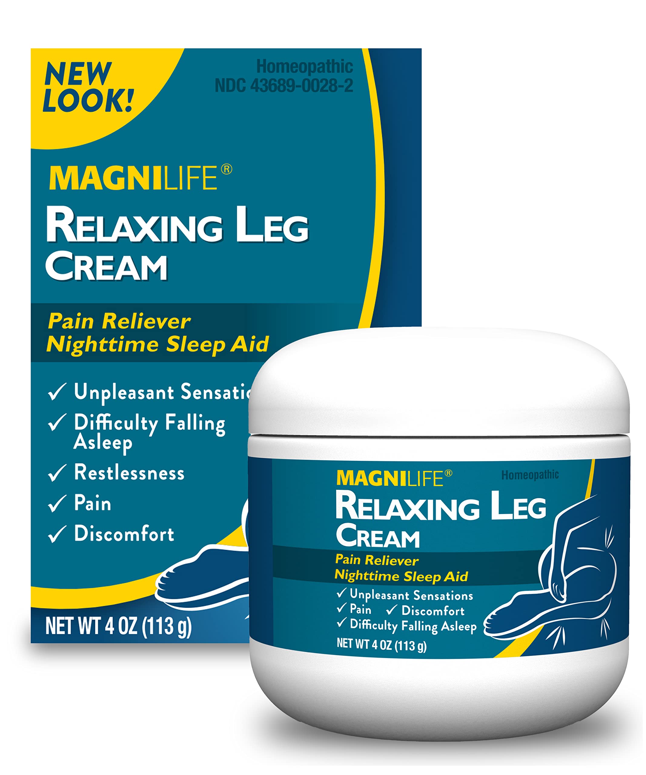 MagniLife Relaxing Leg Cream, Restless Legs, Deep Penetrating Topical for Pain, Naturally Soothe Cramping, Discomfort, and Tossing with Lavender and Magnesium - 4oz MagniLife buy supplements canada