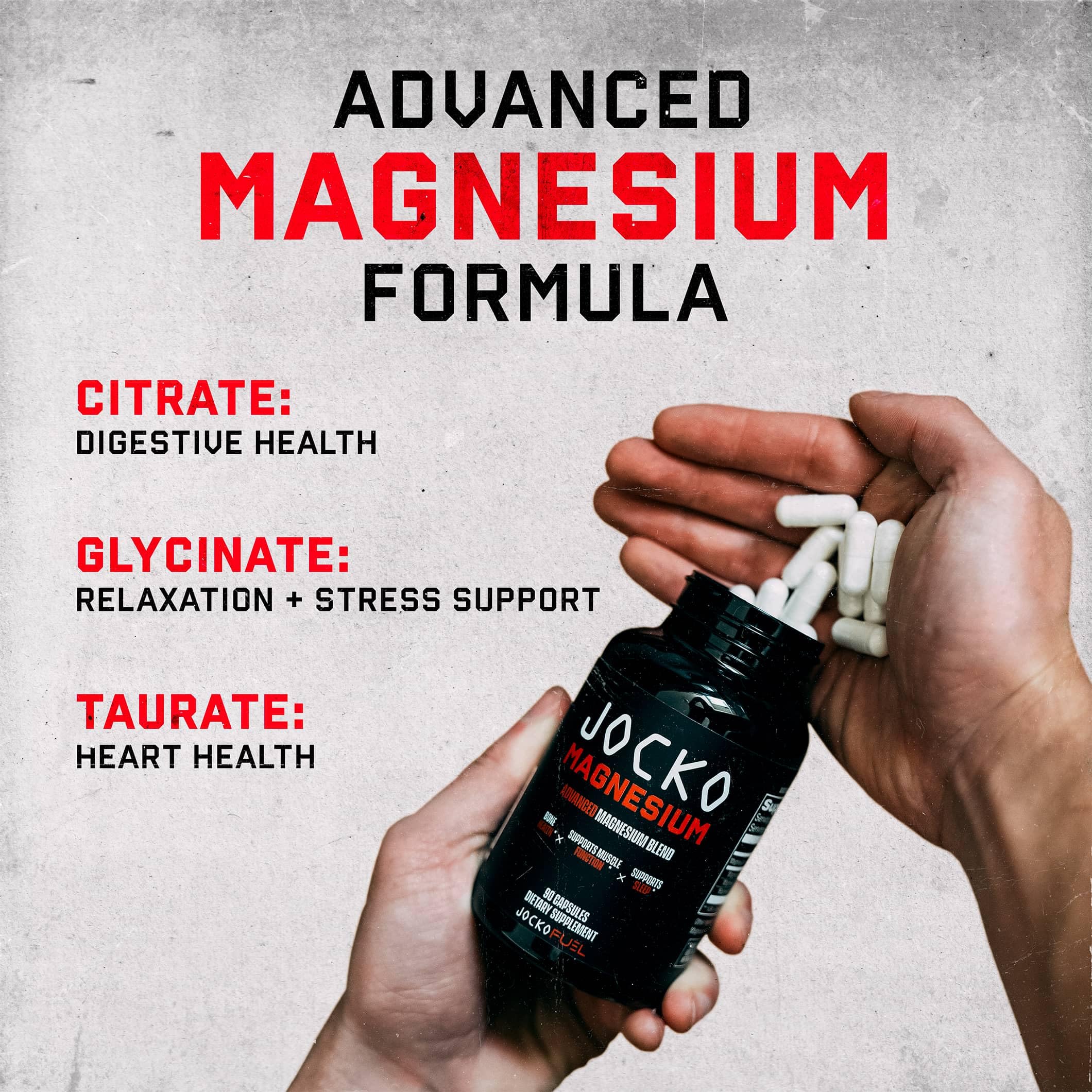 Jocko Fuel Magnesium Complex Supplement - Magnesium Glycinate, Citrate, & Taurate Capsules Dietary Supplement for Muscle Recovery & Relaxation, Heart, Nerve, Bone Support, & Sleep 30-Day Supply Jocko Fuel buy supplements canada