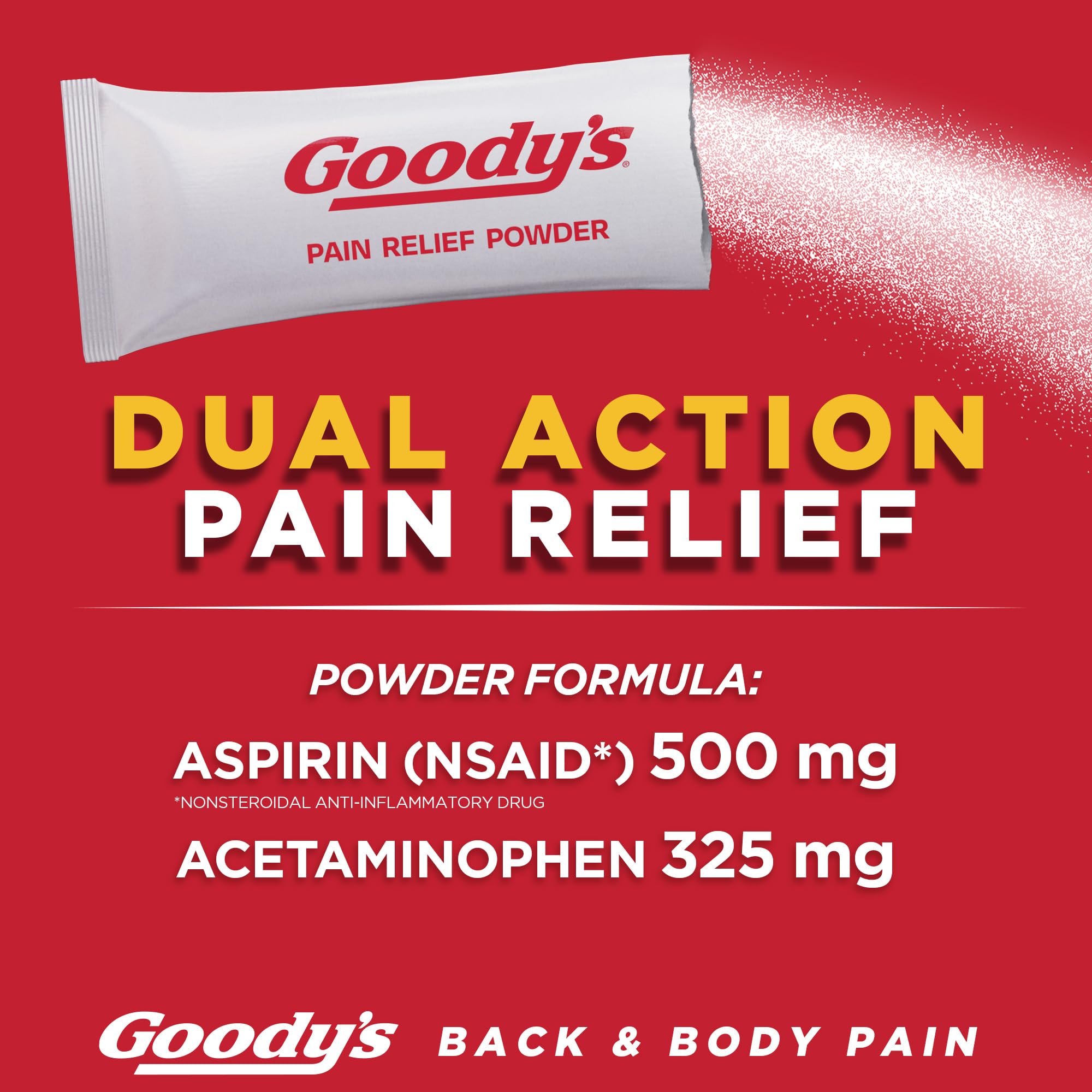 Goody's Body Ache & Back Pain Relief Powder, Dual Action with Acetaminophen & Aspirin, Caffeine-Free, 6 Count, Pack of 12 Goody's buy supplements canada