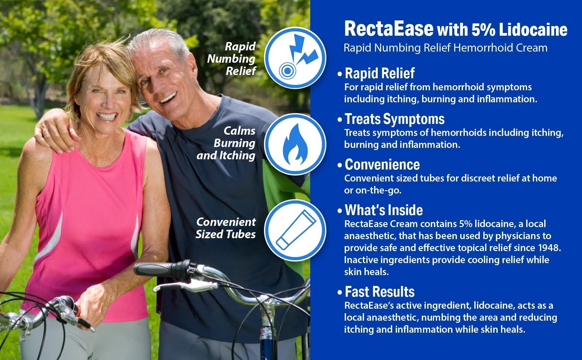 RectaEase 5% Lidocaine Hemorrhoid Topical Relief Cream, Rapid Numbing for Itching & Burning, Extra Strength Anorectal Treatment for Sensitive Areas, Advanced Formula for Fast Soothing Care, 1 oz Tube RectaEase buy supplements canada