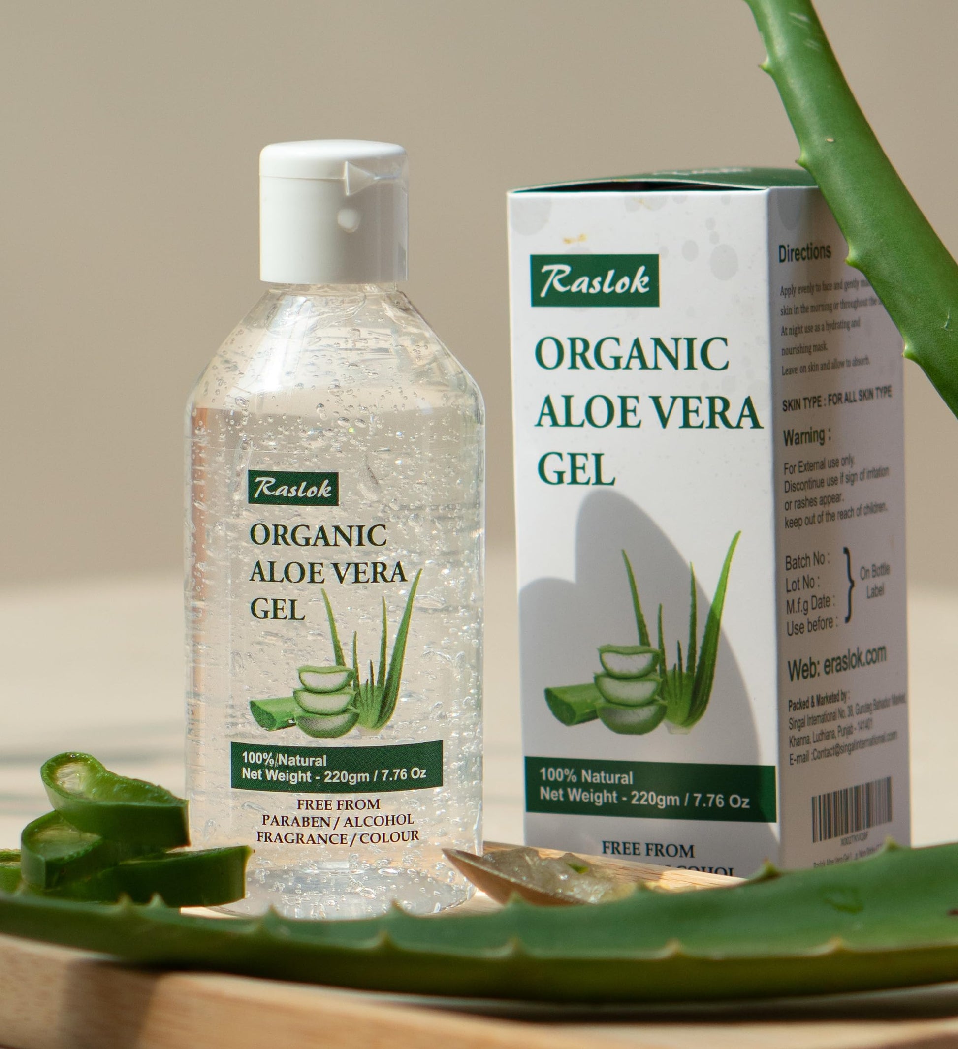 Raslok Aloe Vera Gel | 99% Pure Natural Aloe Gel For Moisturizing Face Skin & Hair Care,Durable Moisturizing Hydrating Soothing, Non-Sticky (7.7 OZ) Raslok buy supplements canada