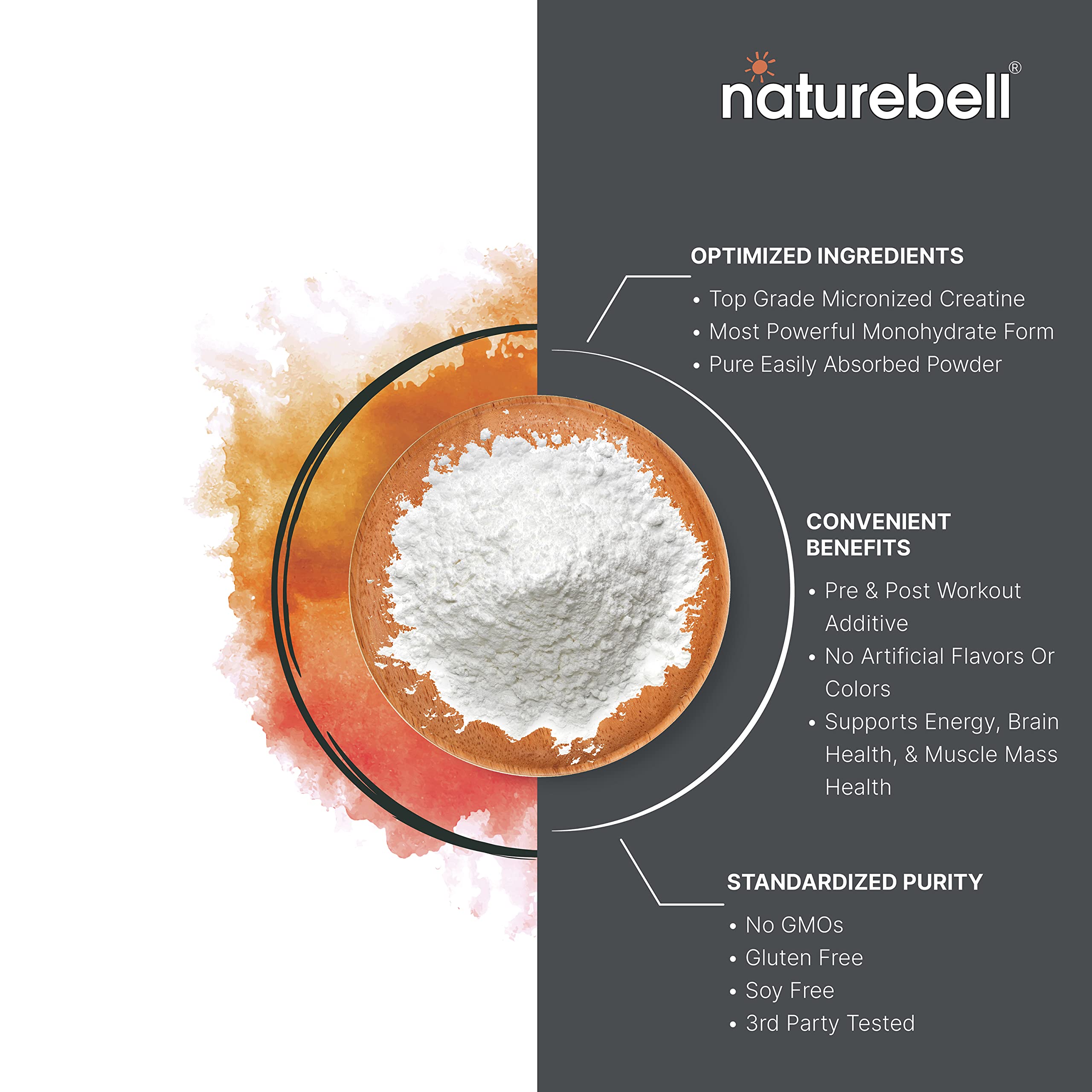 NatureBell 2 Pack Creatine Monohydrate Powder 500 Grams, 5000mg Per Serving NatureBell buy supplements canada