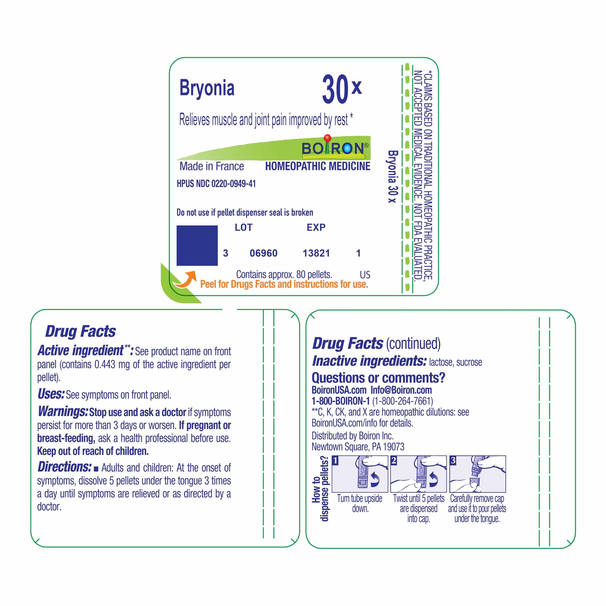Boiron Bryonia 30X Homeopathic Medicine for Muscle & Joint Pain - 80 Pellets Boiron buy supplements canada