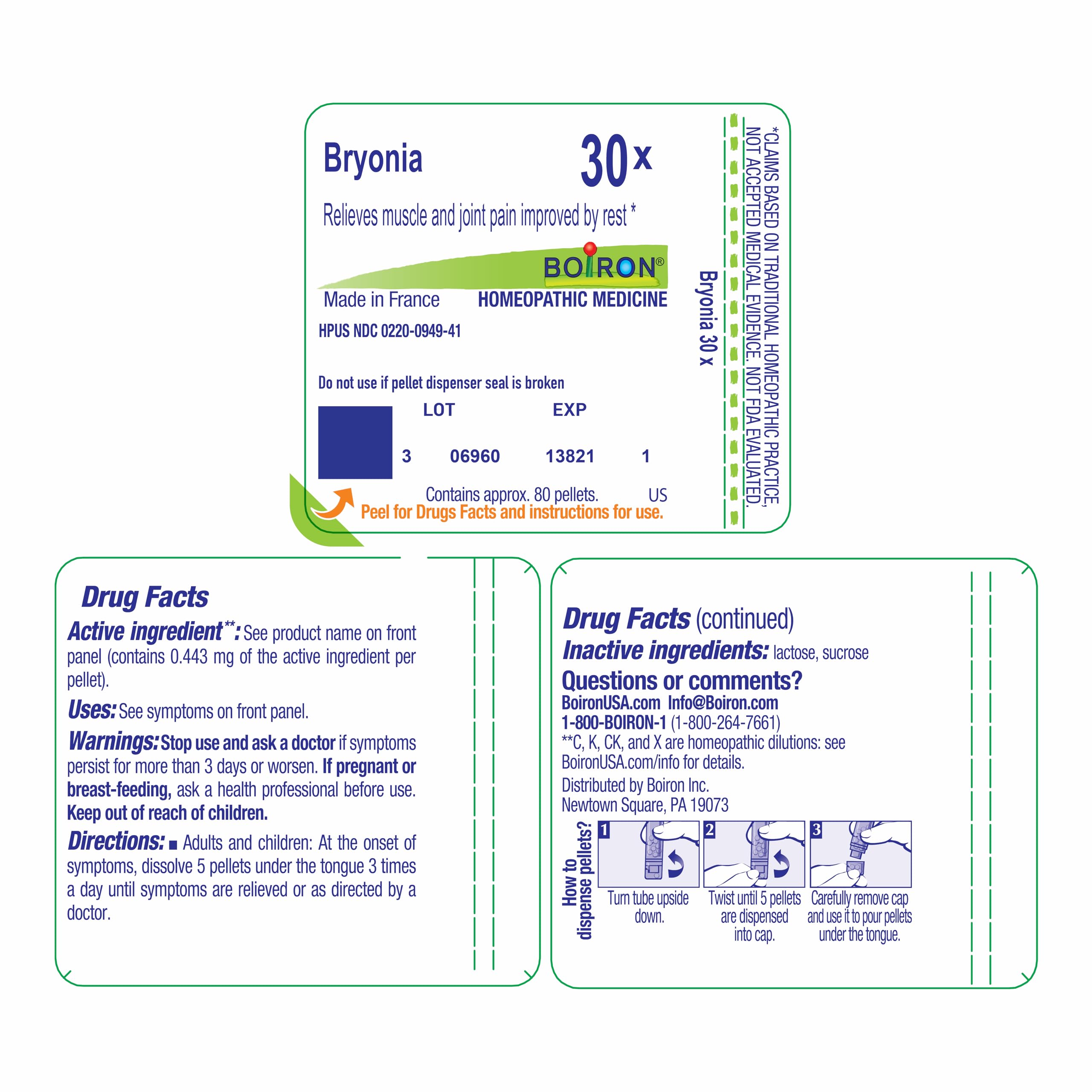 Boiron Bryonia 30X Homeopathic Medicine for Muscle & Joint Pain - 80 Pellets Boiron buy supplements canada