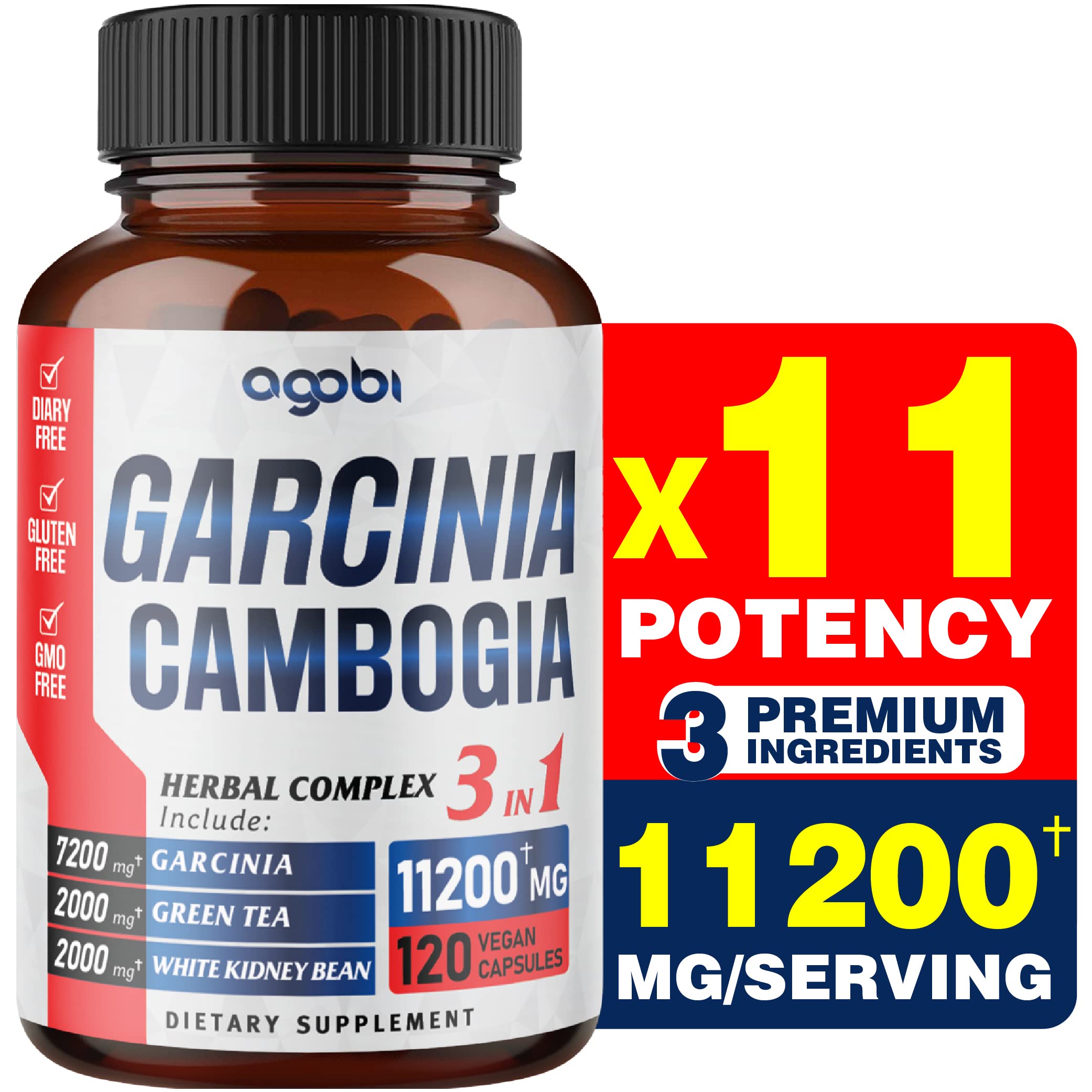 agobi 3in1 Garcinia Cambogia Extract Capsules - 11200mg Herbal Supplement for Body Health agobi buy supplements canada