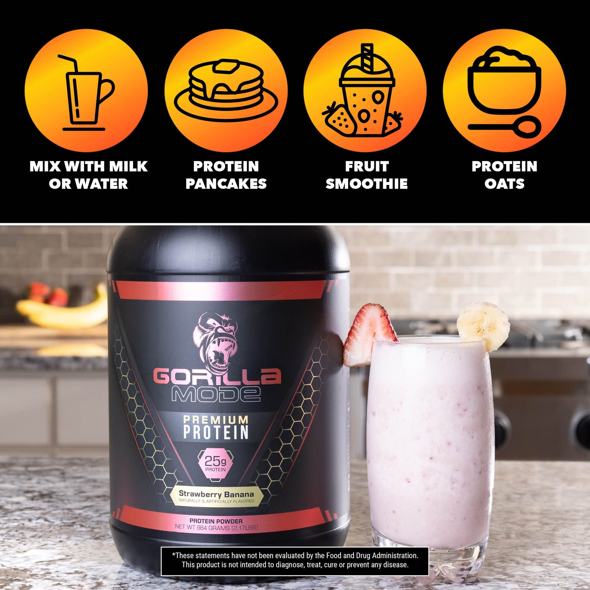 Gorilla Mode Premium Whey Protein - Chocolate Peanut Butter / 25 Grams of Whey Gorilla Mind buy supplements canada