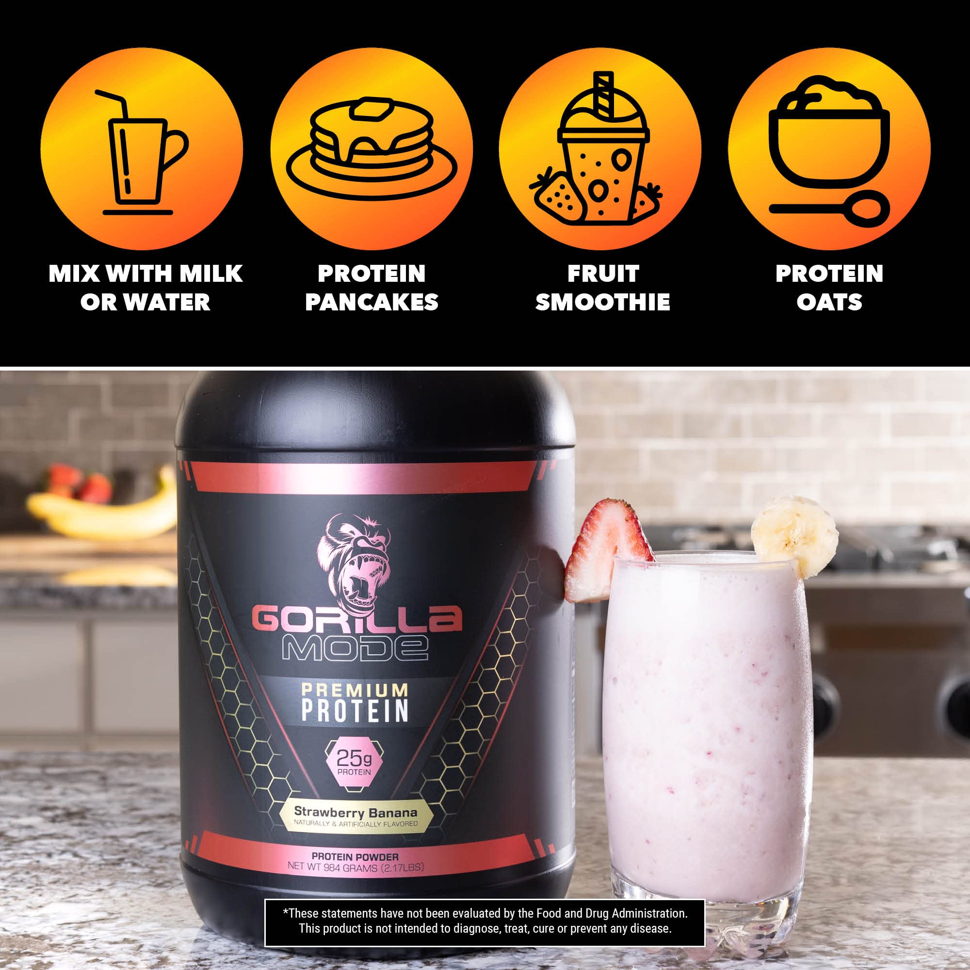 Gorilla Mode Premium Whey Protein - Chocolate Peanut Butter / 25 Grams of Whey Gorilla Mind buy supplements canada