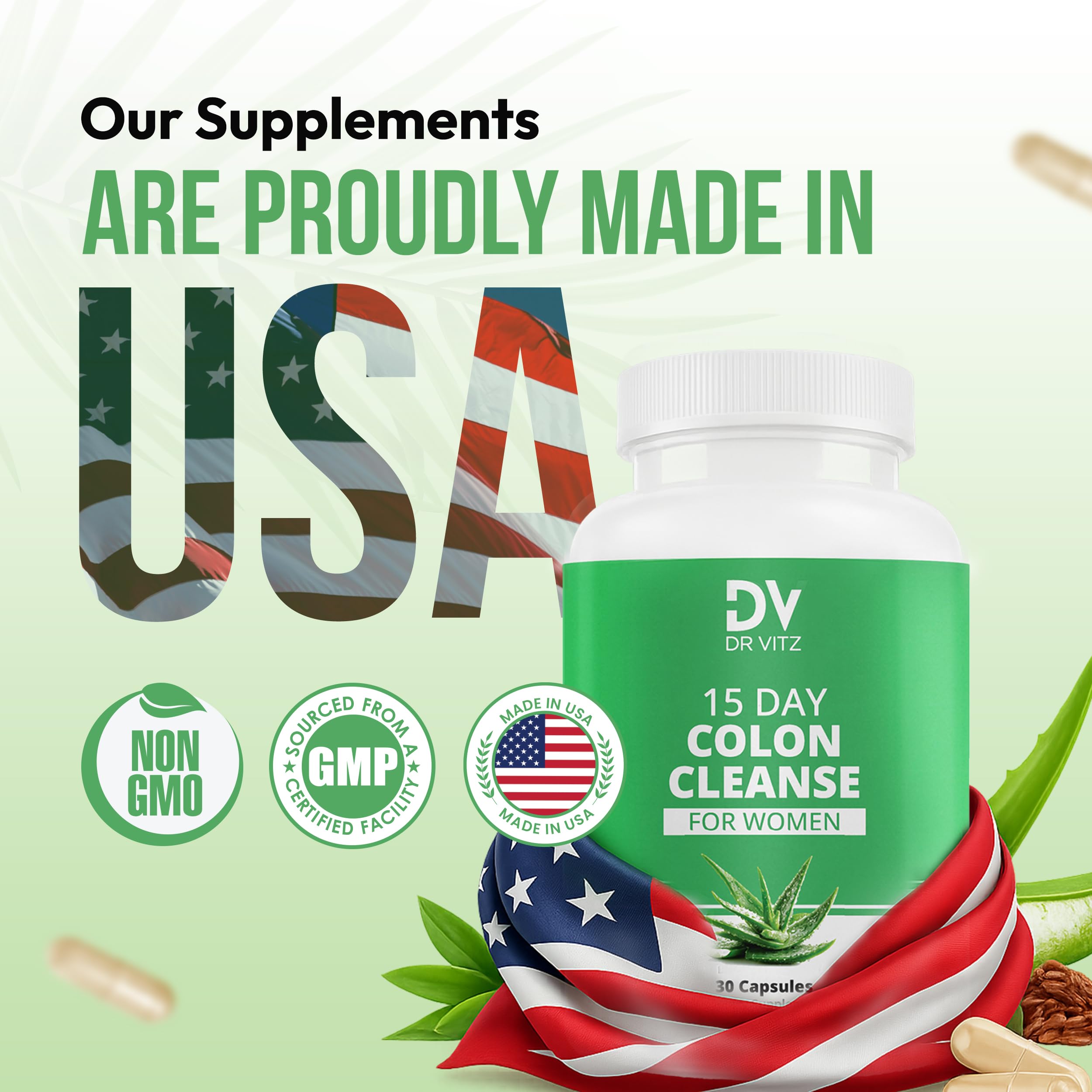 Dr Vitz 15 Day Colon Cleanse for Women – Natural Detox Pills with Herbs, Fiber & Probiotics – Bloating & Constipation Relief, Weight Loss & Gut Health Reset – 30 Capsules Dr Vitz buy supplements canada