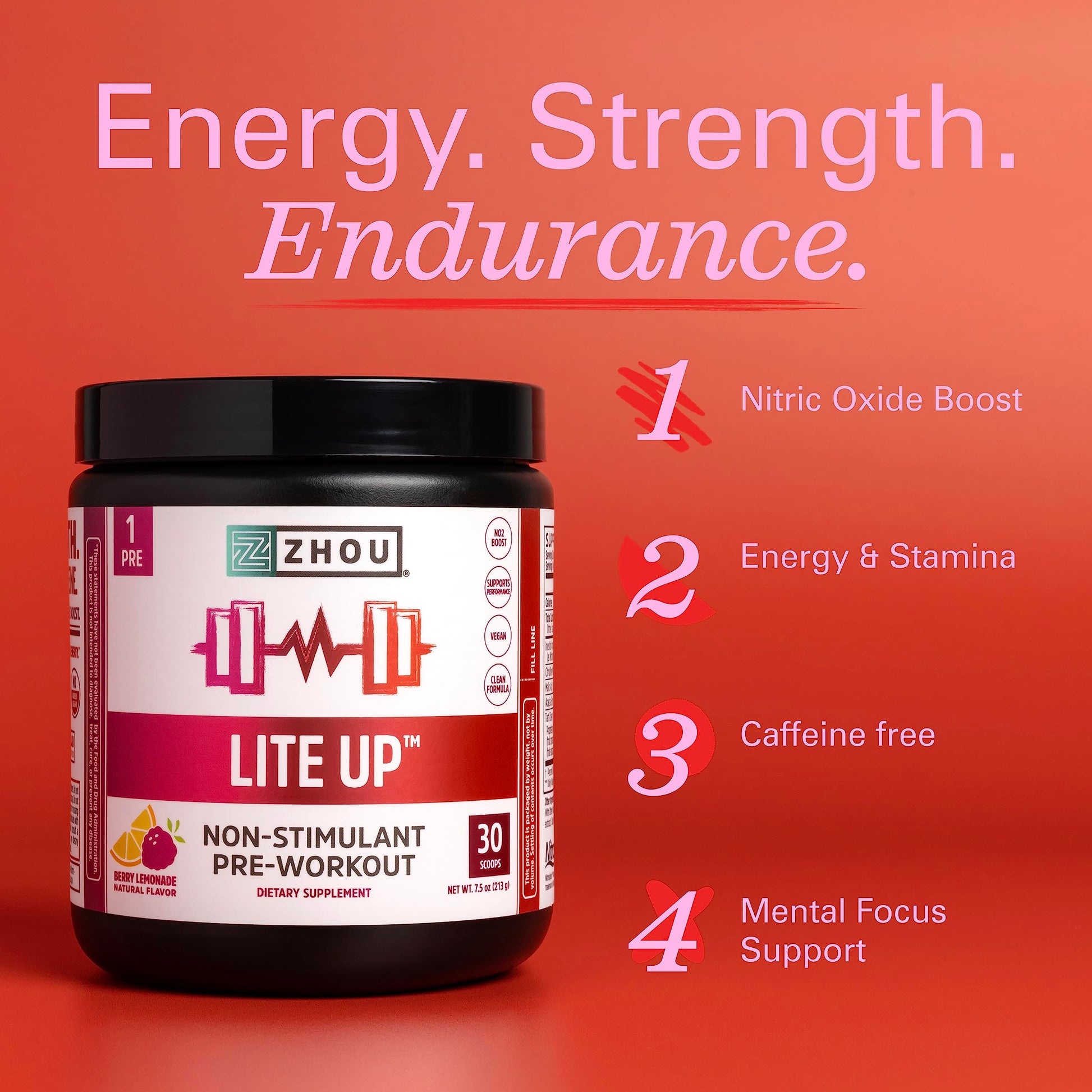 Zhou Nutrition Lite Up, Non-Stimulant Pre Workout Powder, Caffeine Free Nitric Oxide Zhou Nutrition buy supplements canada