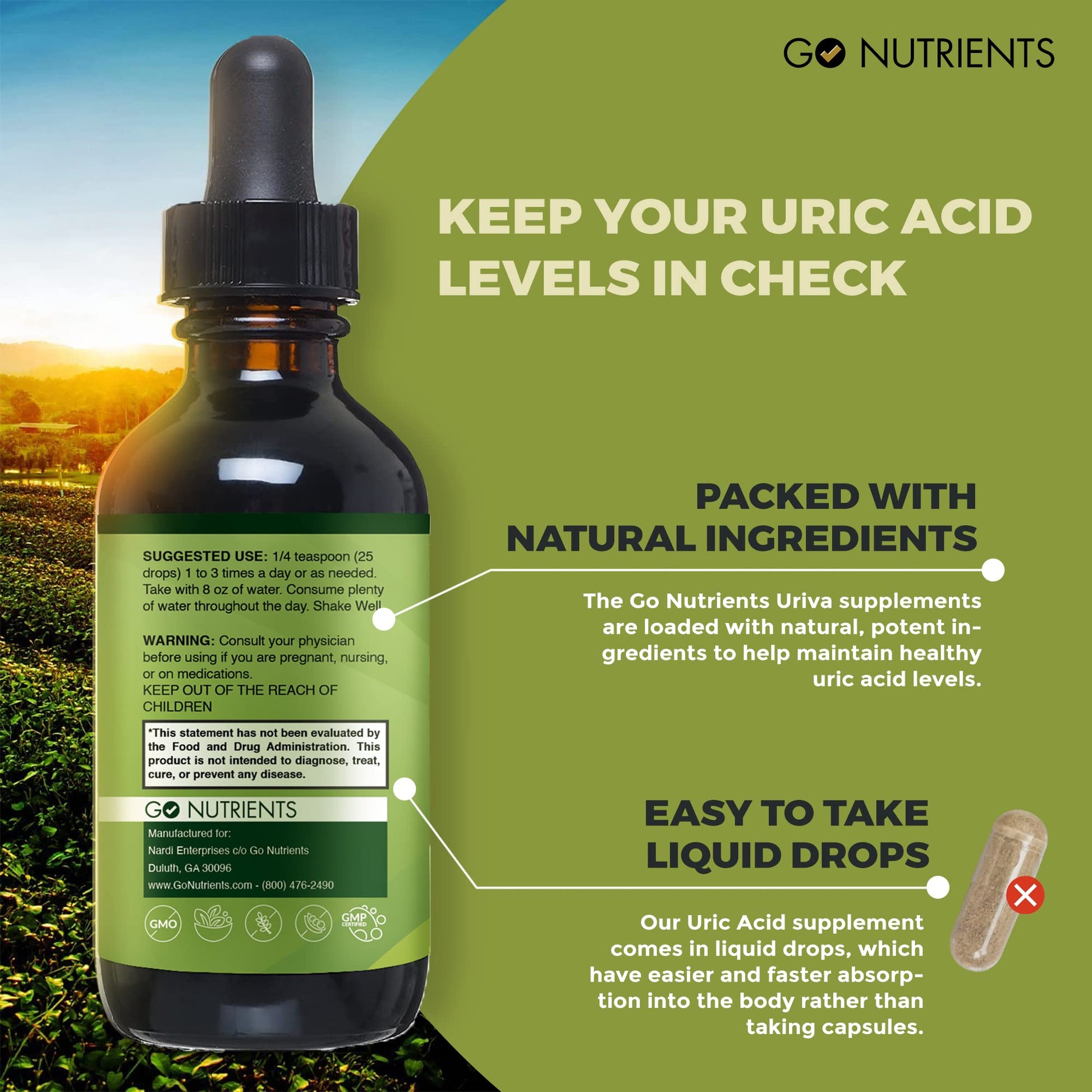 Go Nutrients Uriva Advanced Uric Acid Flush Cleanse with Tart Cherry Extract Celery Seed Extract Turmeric Go Nutrients buy supplements canada
