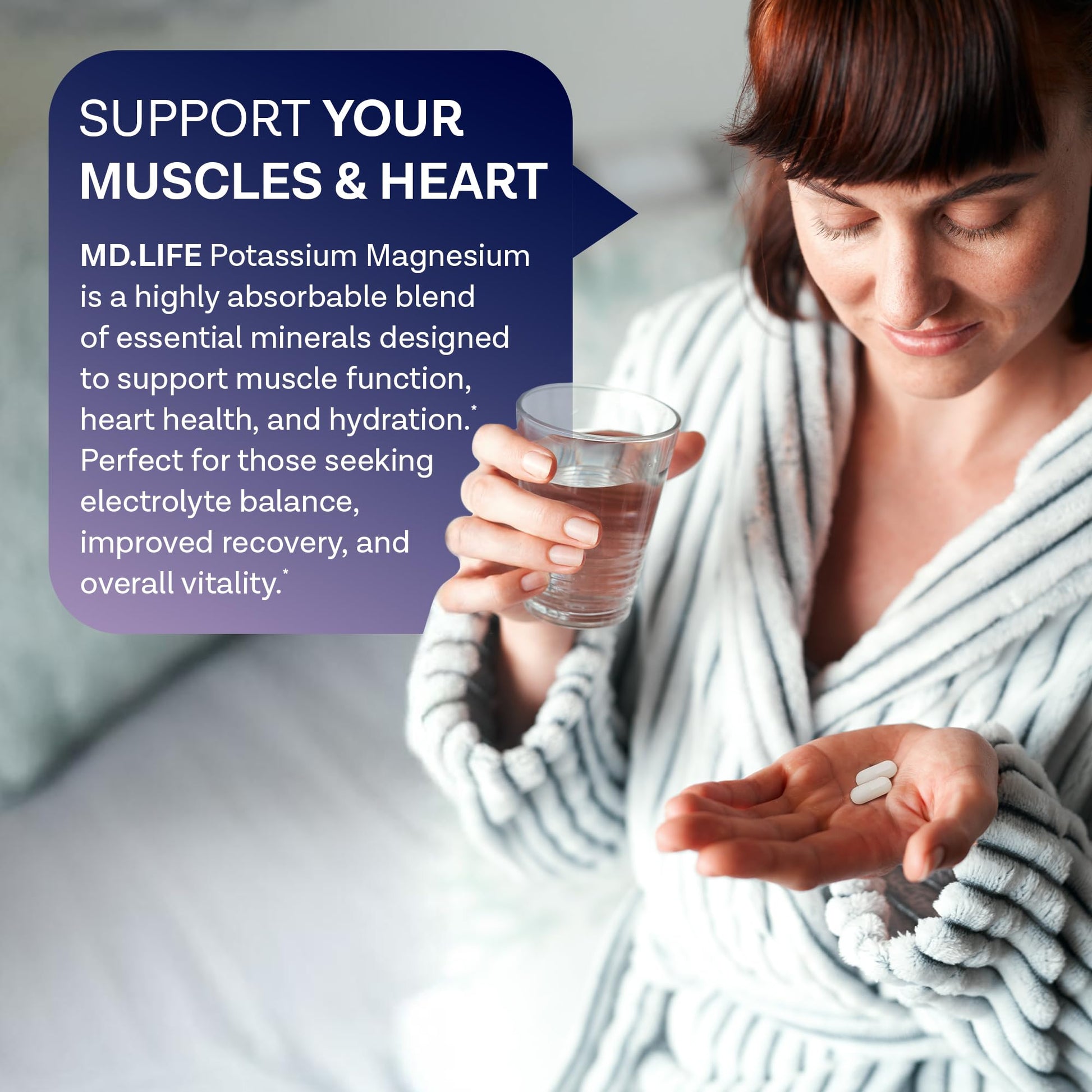 MD. Life Potassium Magnesium Supplement - 30 Capsules - High Absorption Magnesium Complex - Potassium Supplement to Support Vascular Health & Leg Cramp MD.LIFE buy supplements canada