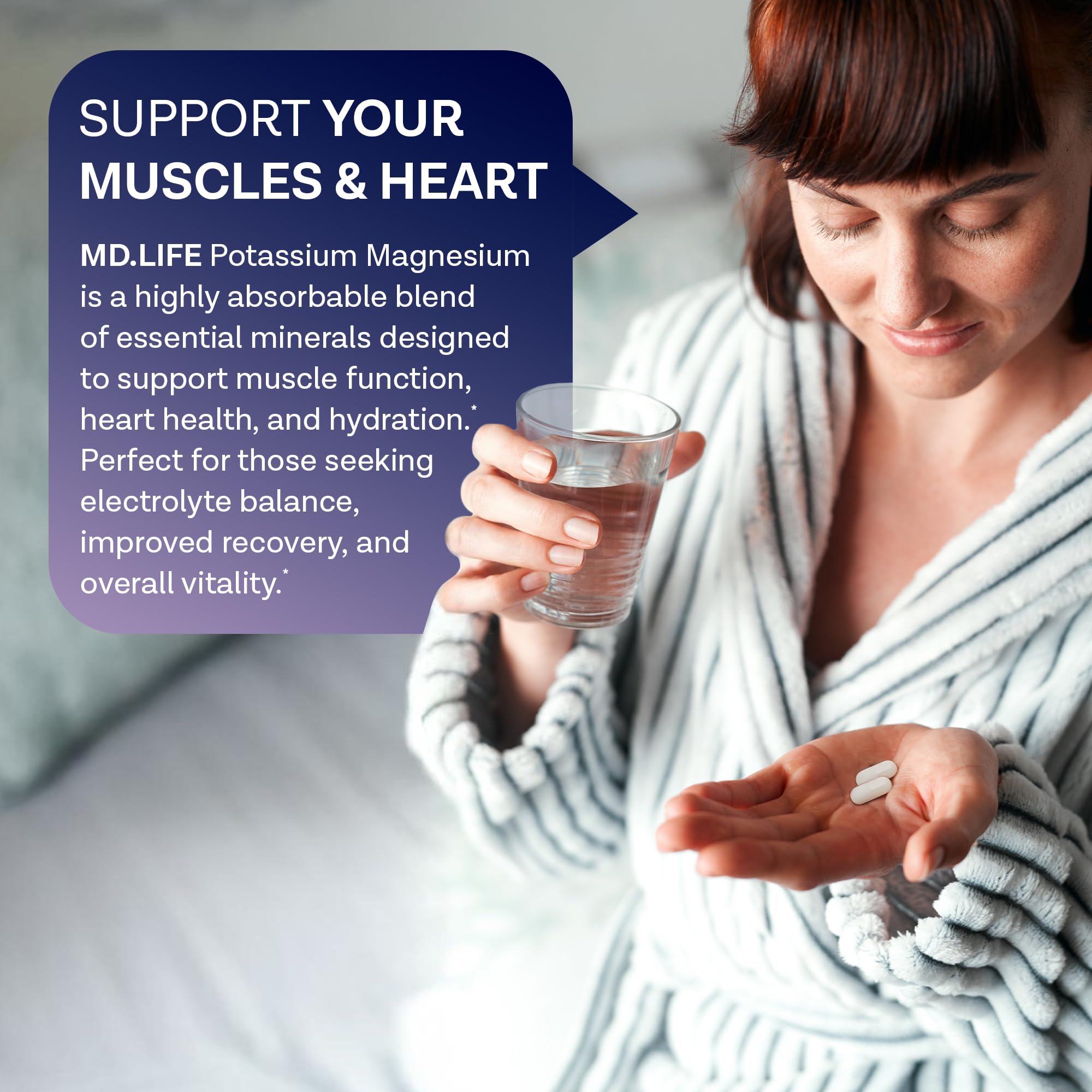 MD. Life Potassium Magnesium Supplement - 30 Capsules - High Absorption Magnesium Complex - Potassium Supplement to Support Vascular Health & Leg Cramp MD.LIFE buy supplements canada