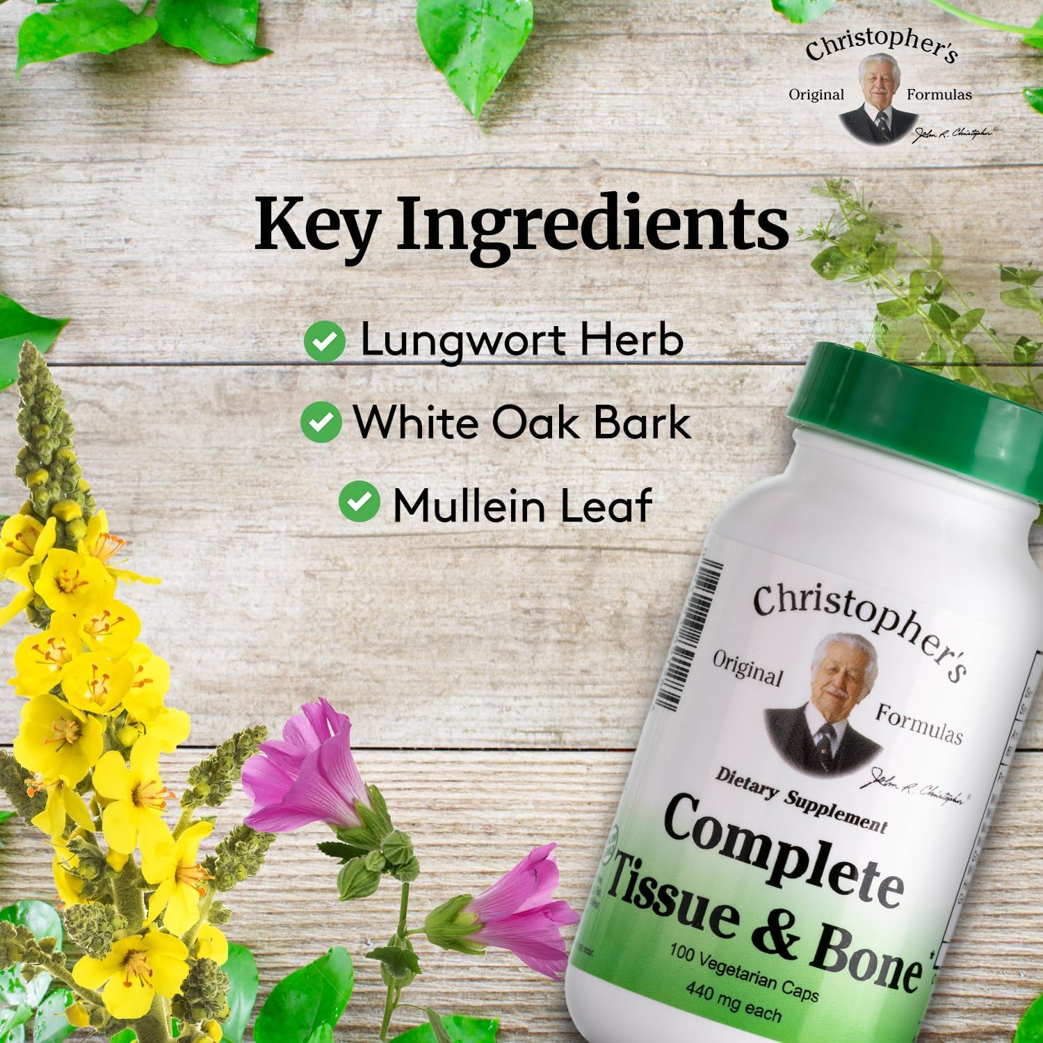 Christopher's Original Formulas Complete Tissue & Bone Formula – 100 VCaps | Herbal Support for Bones & Connective Tissue - Pack of 2 Christopher's Original Formulas buy supplements canada