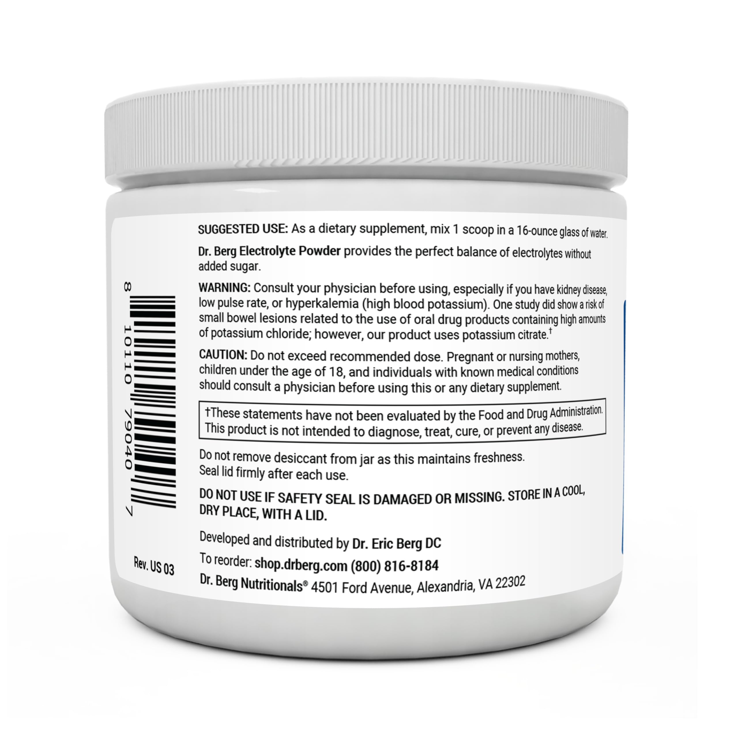 Dr. Berg Hydration Keto Electrolyte Powder - Enhanced w/ 1,000mg of Potassium Dr. Berg Nutritionals buy supplements canada