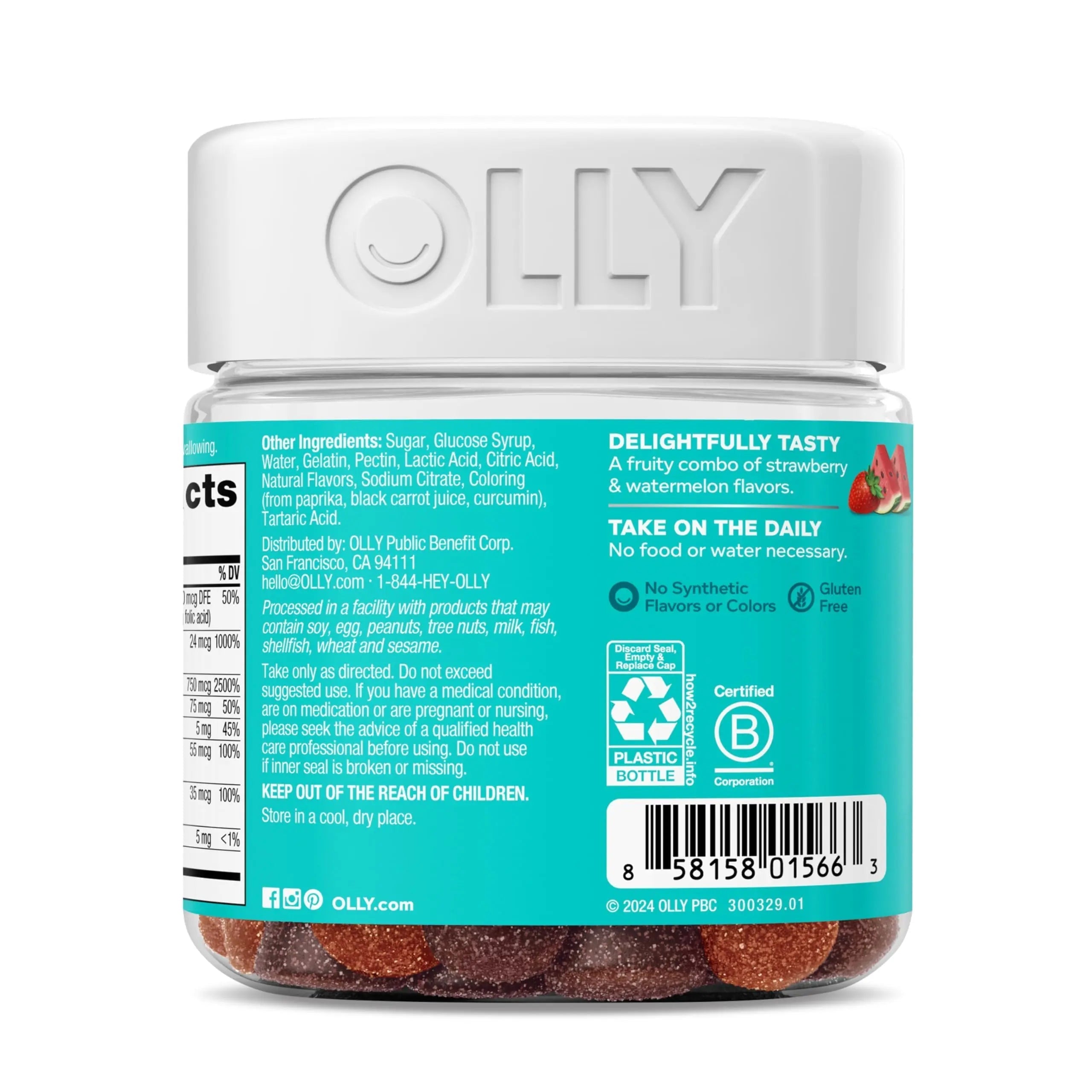 OLLY Teen Girl Multi Gummy, Healthy Skin and Immune Support, 15 Essential Vitamins, Biotin, Zinc, Calcium, Chewable Multivitamin OLLY buy supplements canada