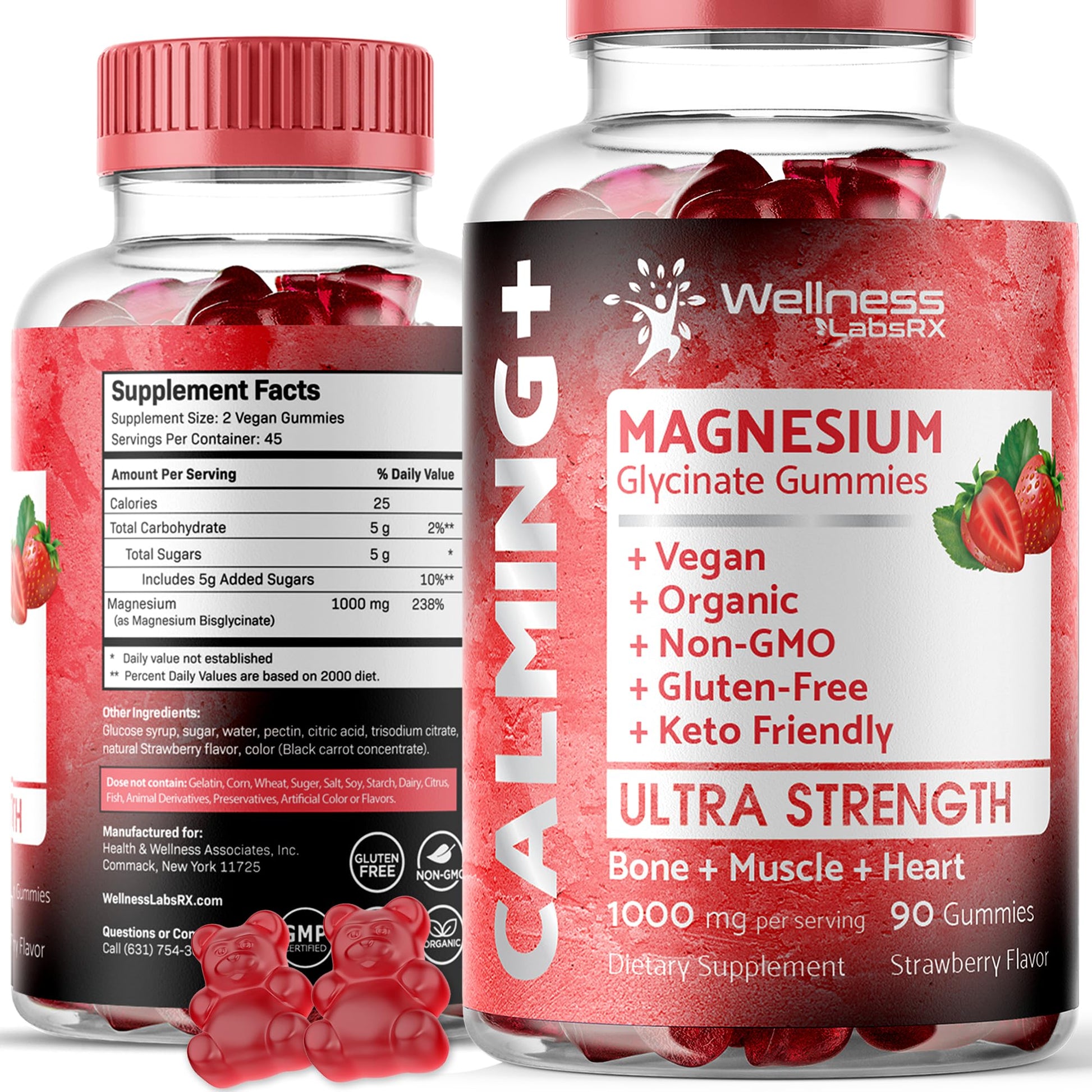 Magnesium Glycinate Gummies - 1000 mg - Magnesium Supplement to Support WELLNESS LABSRX buy supplements canada